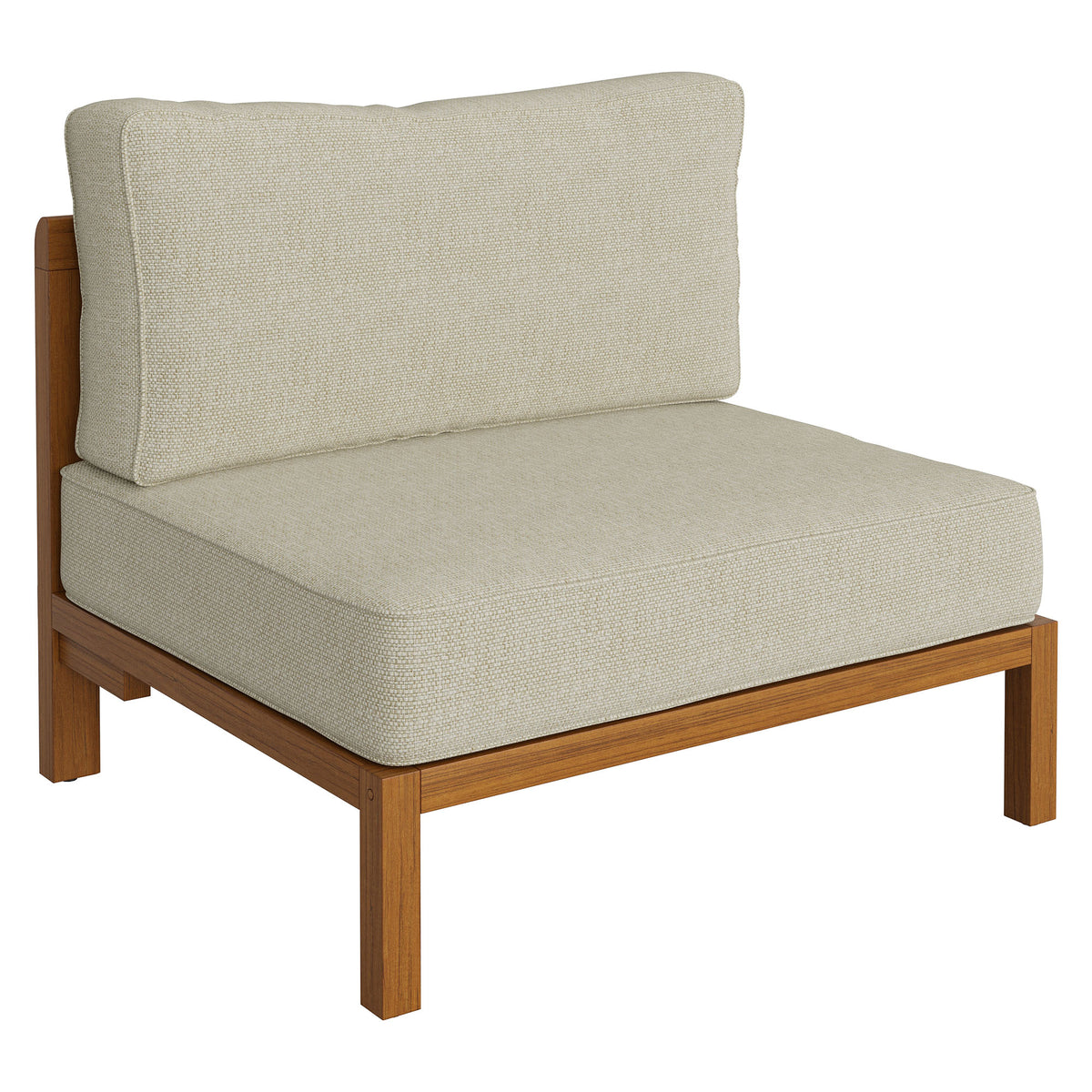 Kona Outdoor Patio Teak Wood Armless Modular Chair - Sand