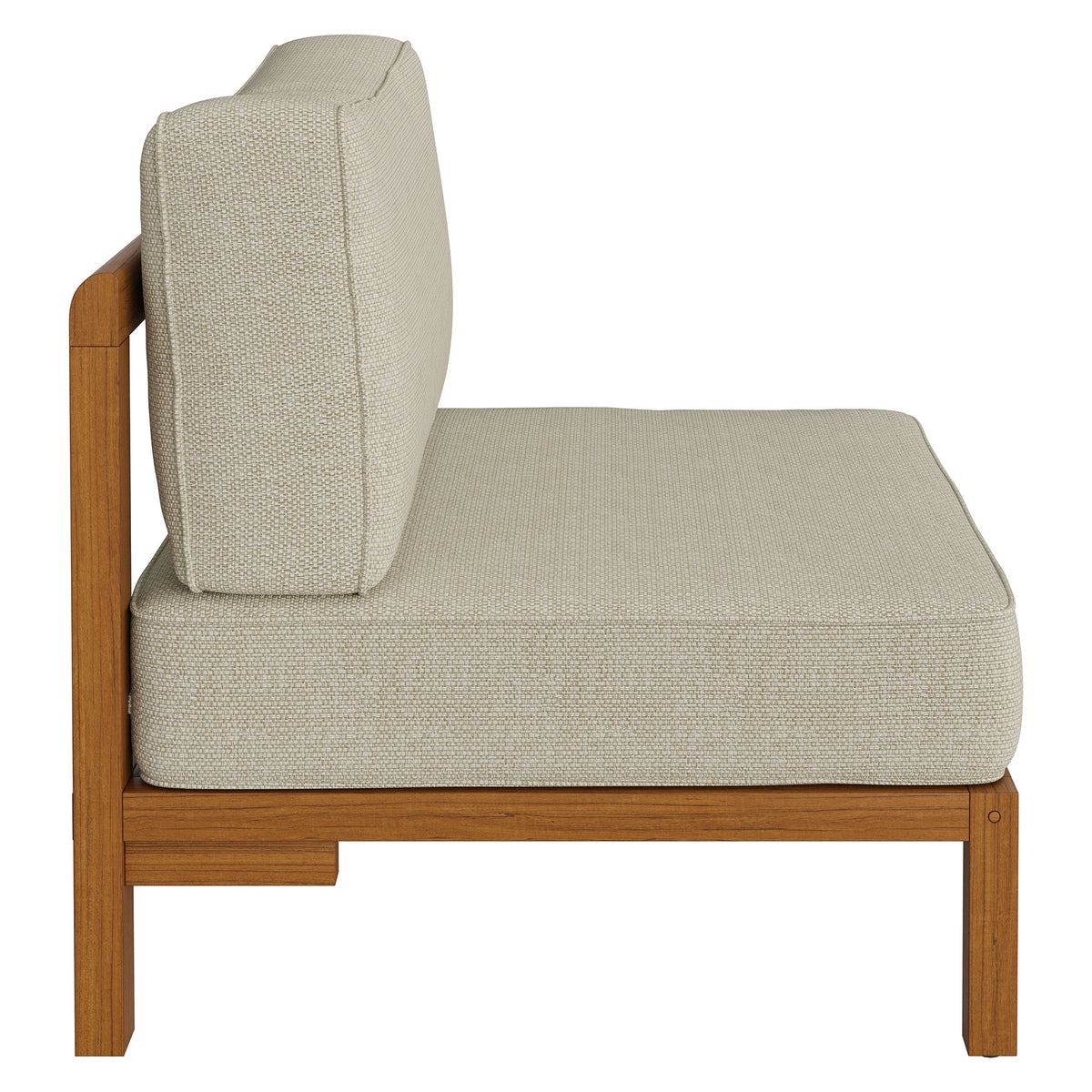 Kona Outdoor Patio Teak Wood Armless Modular Chair - Sand