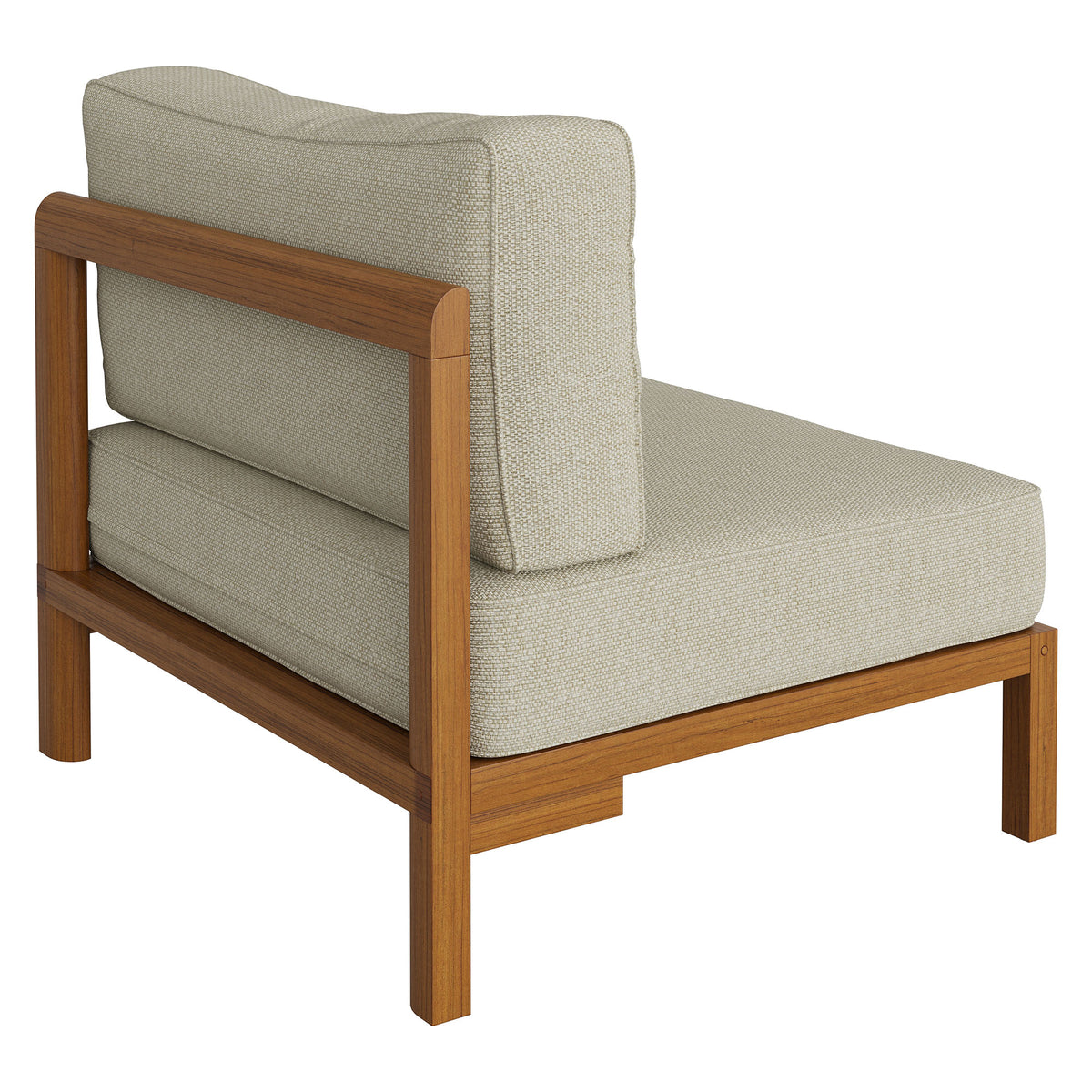 Kona Outdoor Patio Teak Wood Armless Modular Chair - Sand