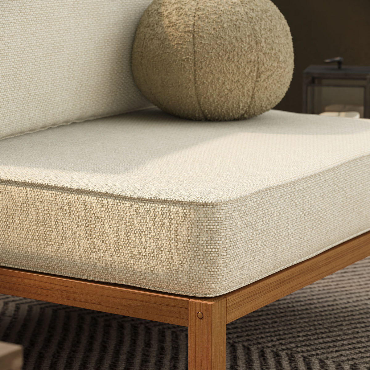 Kona Outdoor Patio Teak Wood Armless Modular Chair - Sand