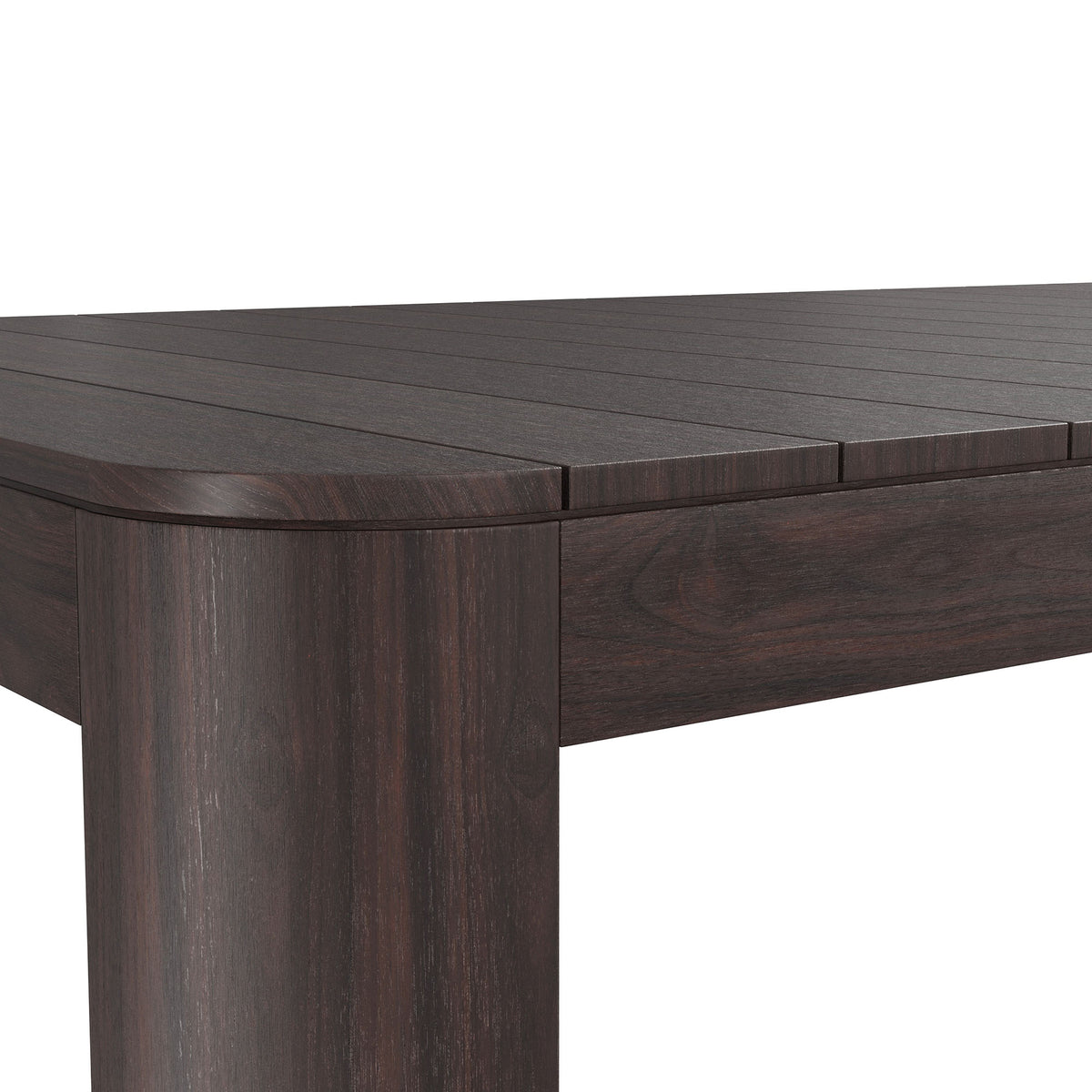 Kona 87 Inch Outdoor Patio Teak Wood Dining Table - Dark Brown