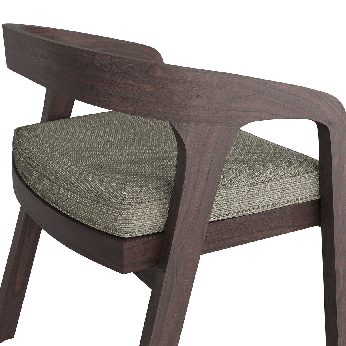 Kona Outdoor Patio Teak Wood Barrel Dining Chair - Ash