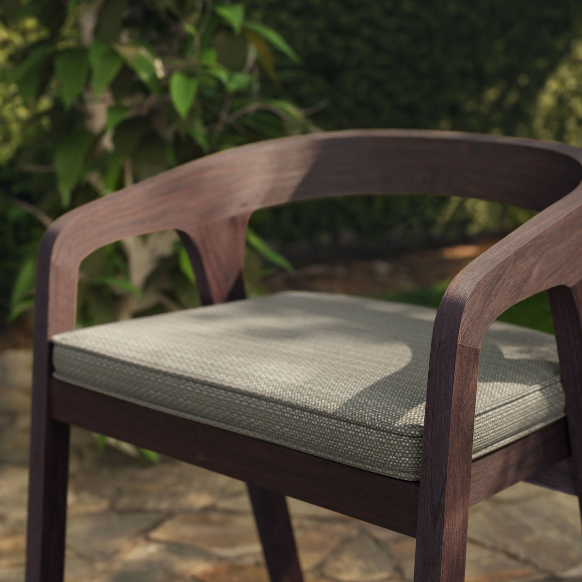 Kona Outdoor Patio Teak Wood Barrel Dining Chair - Ash