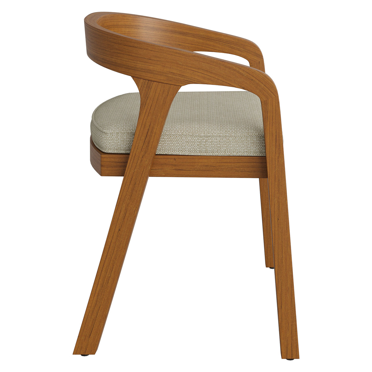Kona Outdoor Patio Teak Wood Barrel Dining Chair - Sand