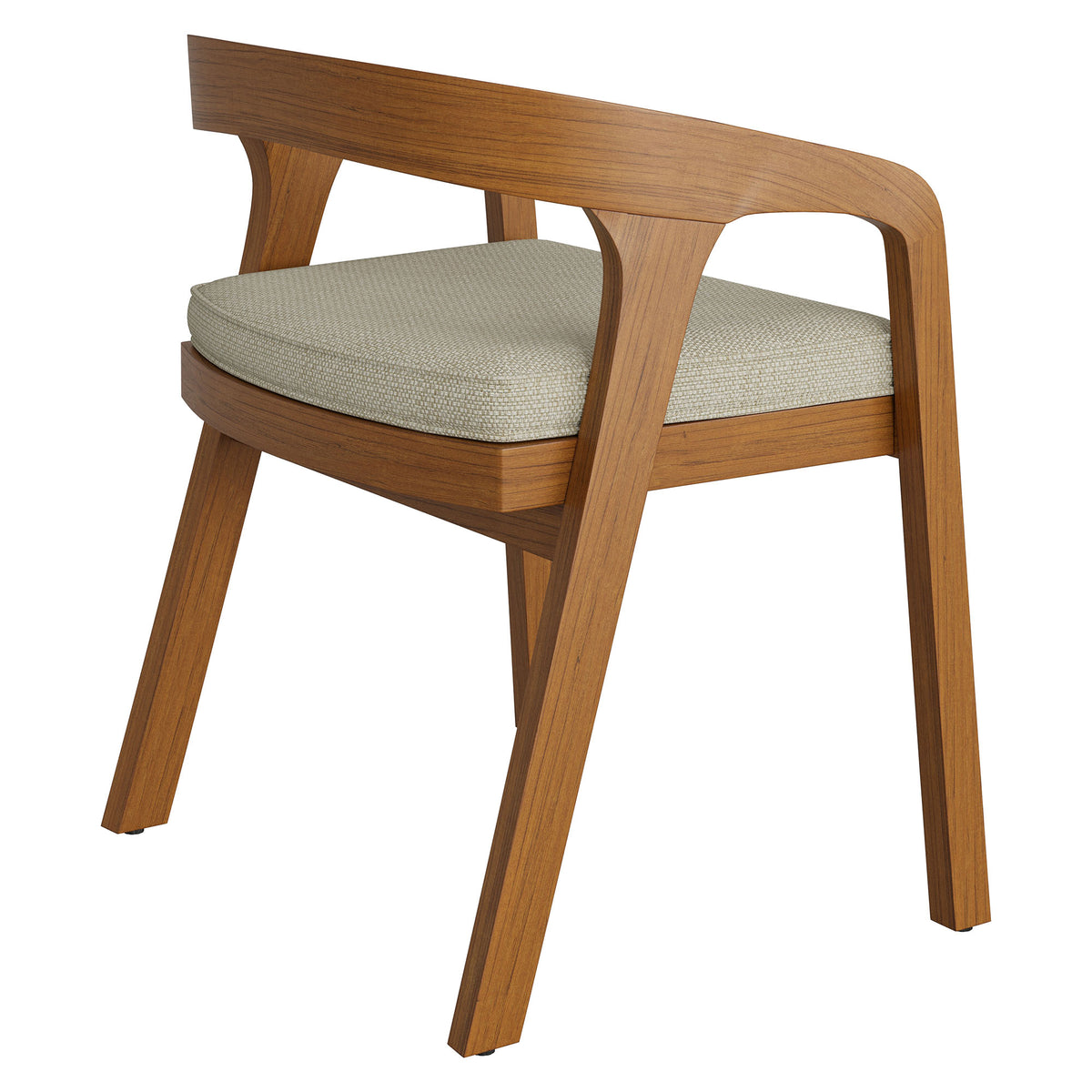 Kona Outdoor Patio Teak Wood Barrel Dining Chair - Sand