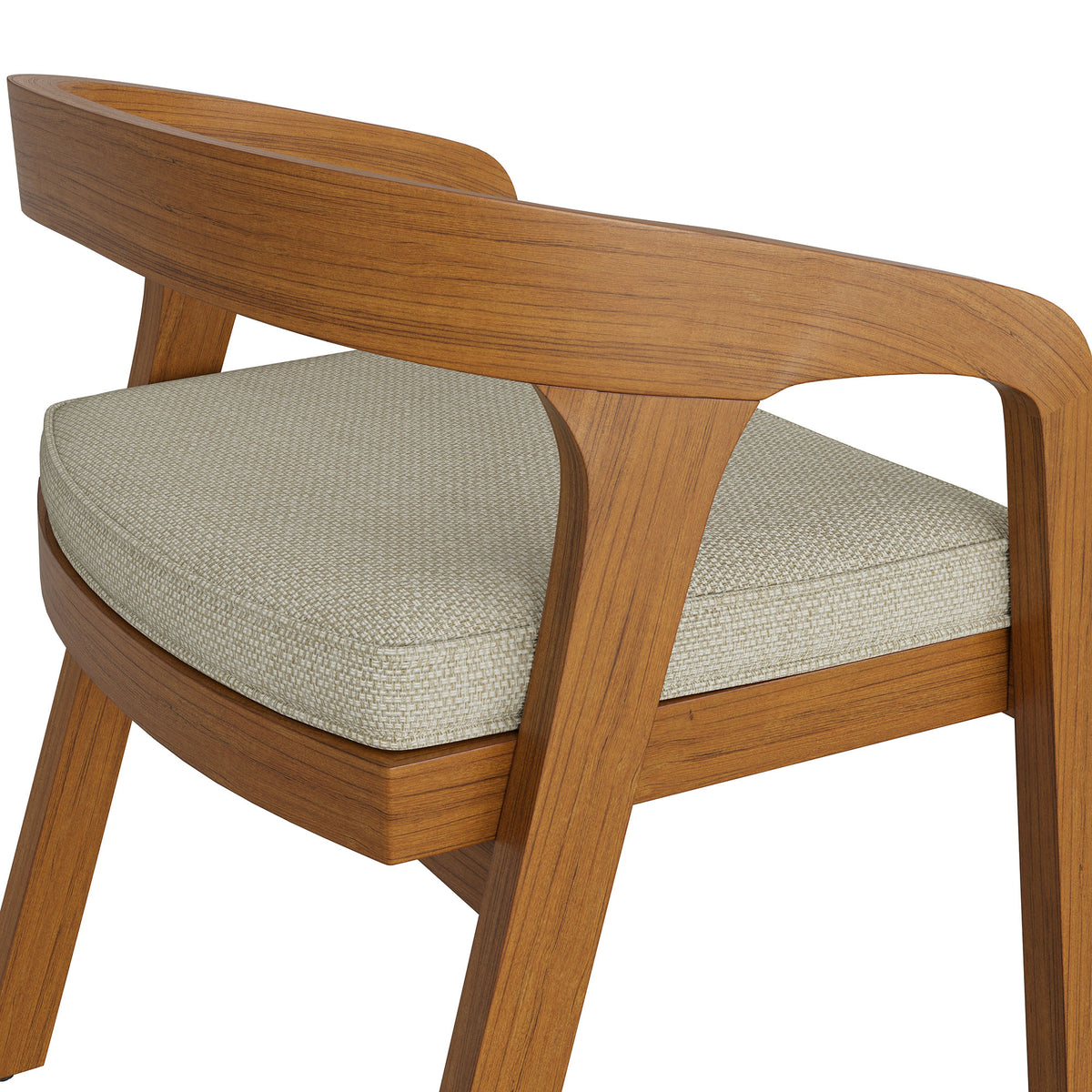 Kona Outdoor Patio Teak Wood Barrel Dining Chair - Sand