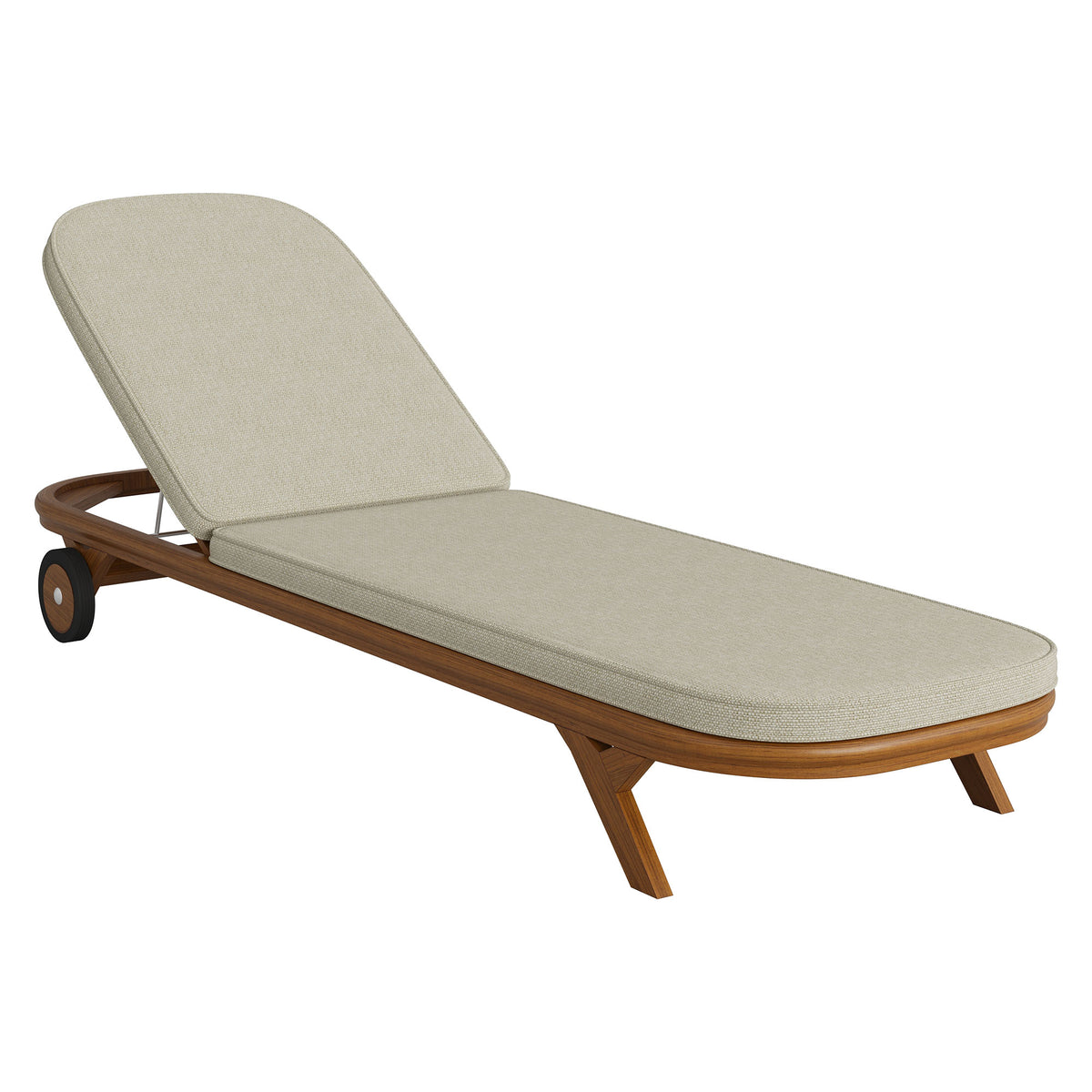 Kona 3-Piece Outdoor Patio Teak Wood Chaise Lounge Set - Sand