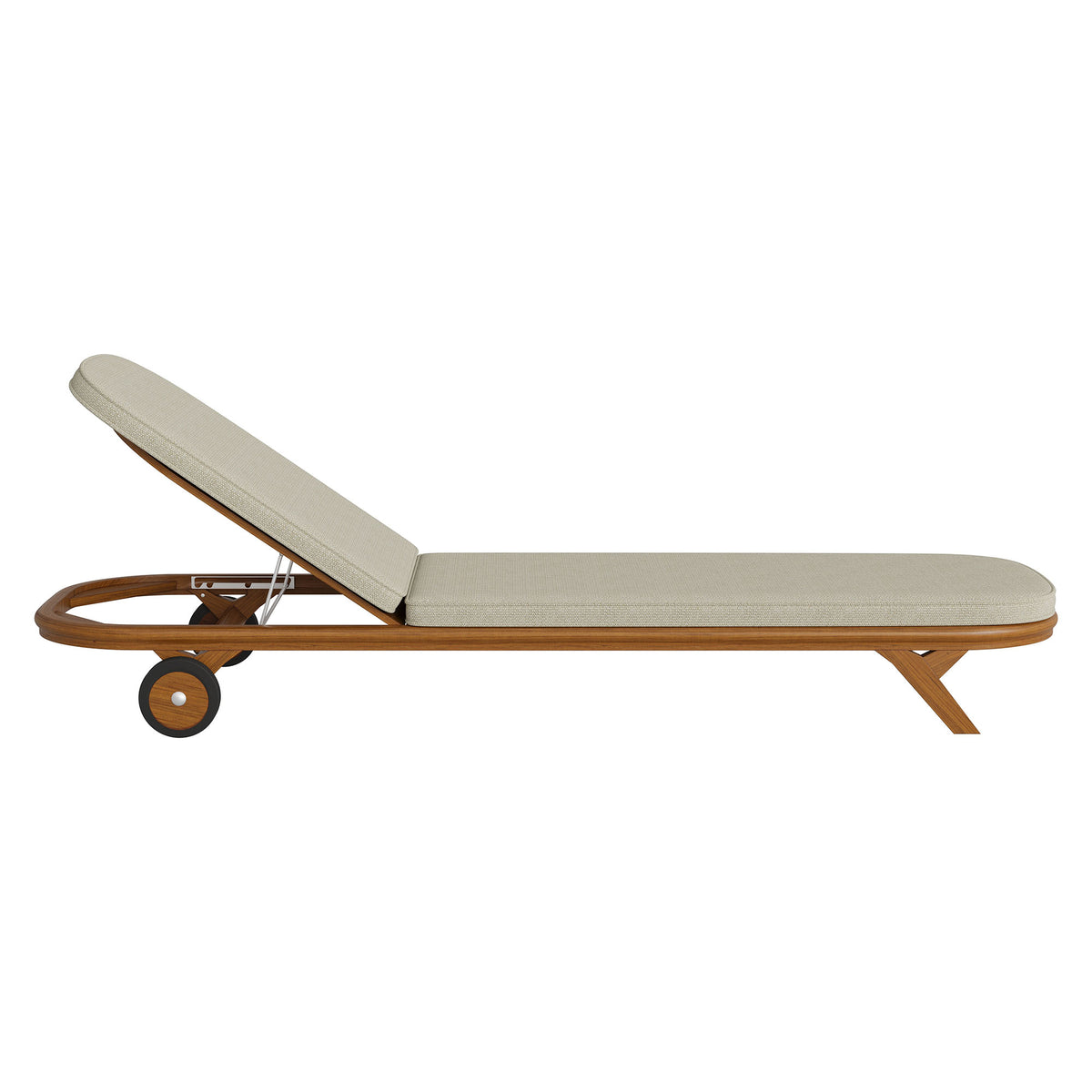 Kona 3-Piece Outdoor Patio Teak Wood Chaise Lounge Set - Sand