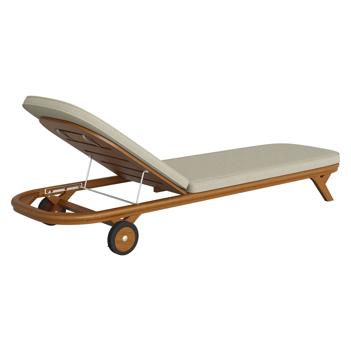 Kona Outdoor Patio Teak Wood Chaise Lounge Chair - Sand