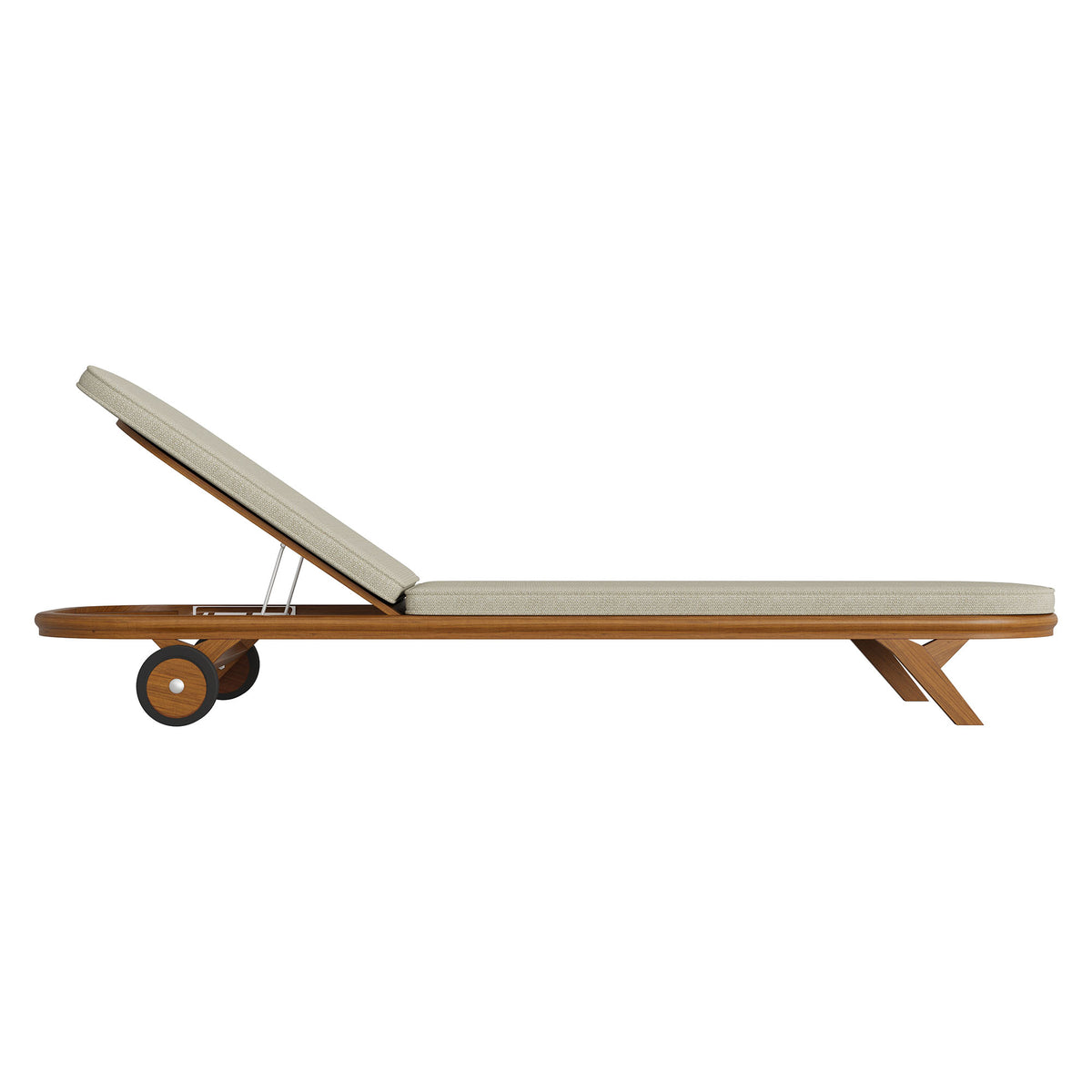 Kona Outdoor Patio Teak Wood Chaise Lounge Chair - Sand