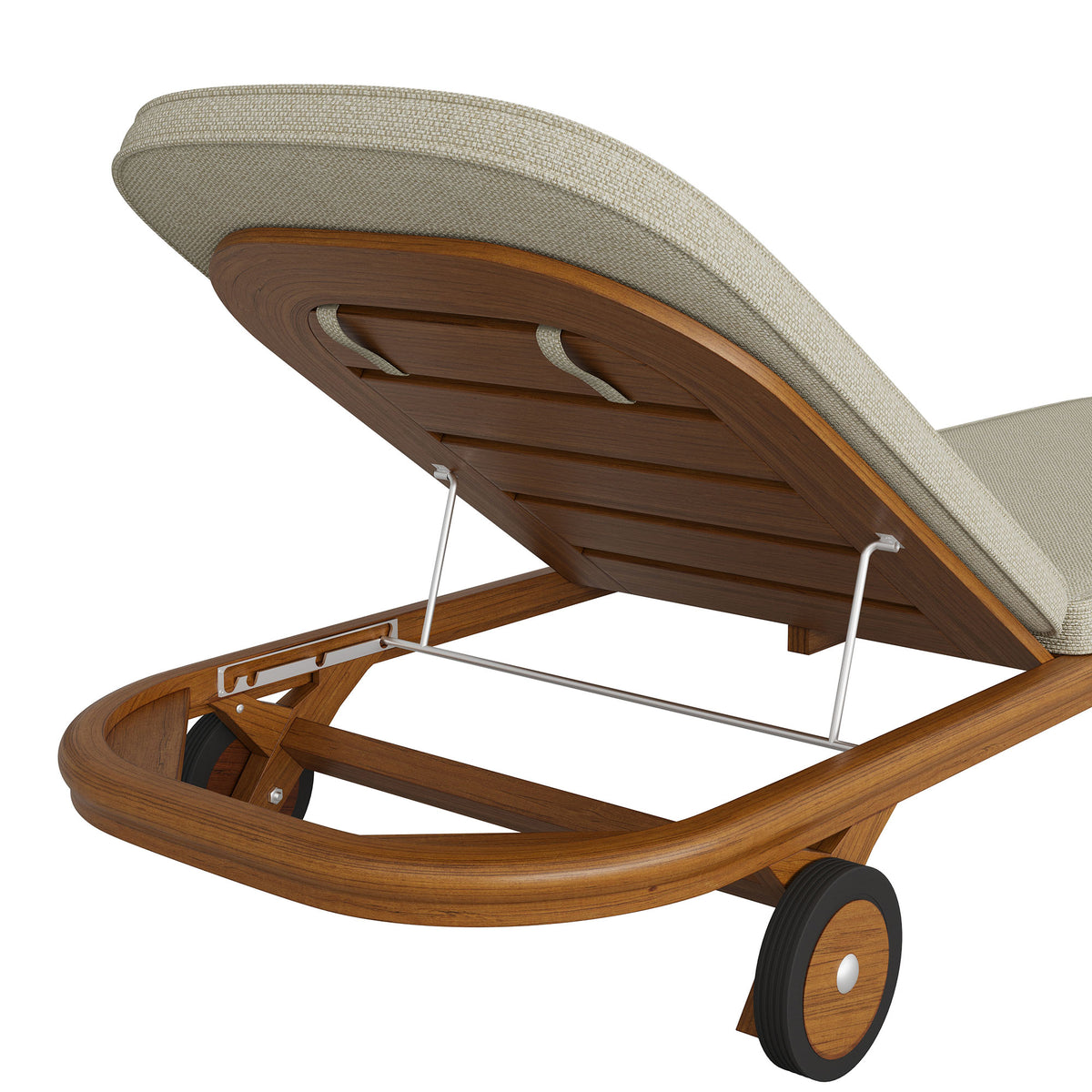 Kona Outdoor Patio Teak Wood Chaise Lounge Chair - Sand