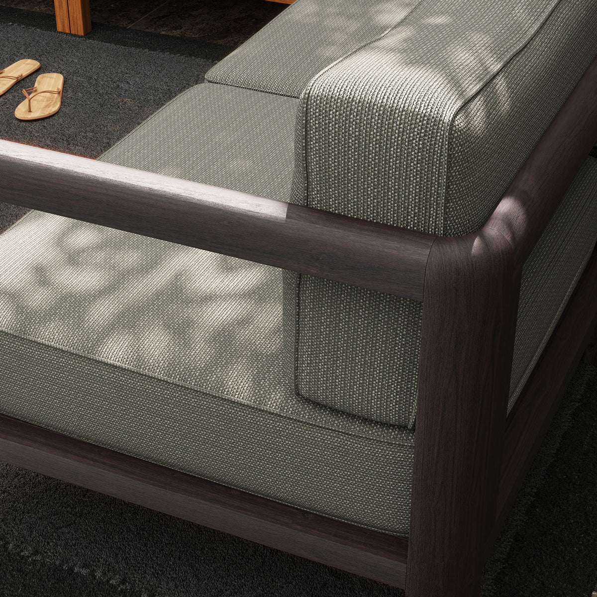 Kona 5-Piece Outdoor Patio Teak Wood Corner Modular Sofa - Ash
