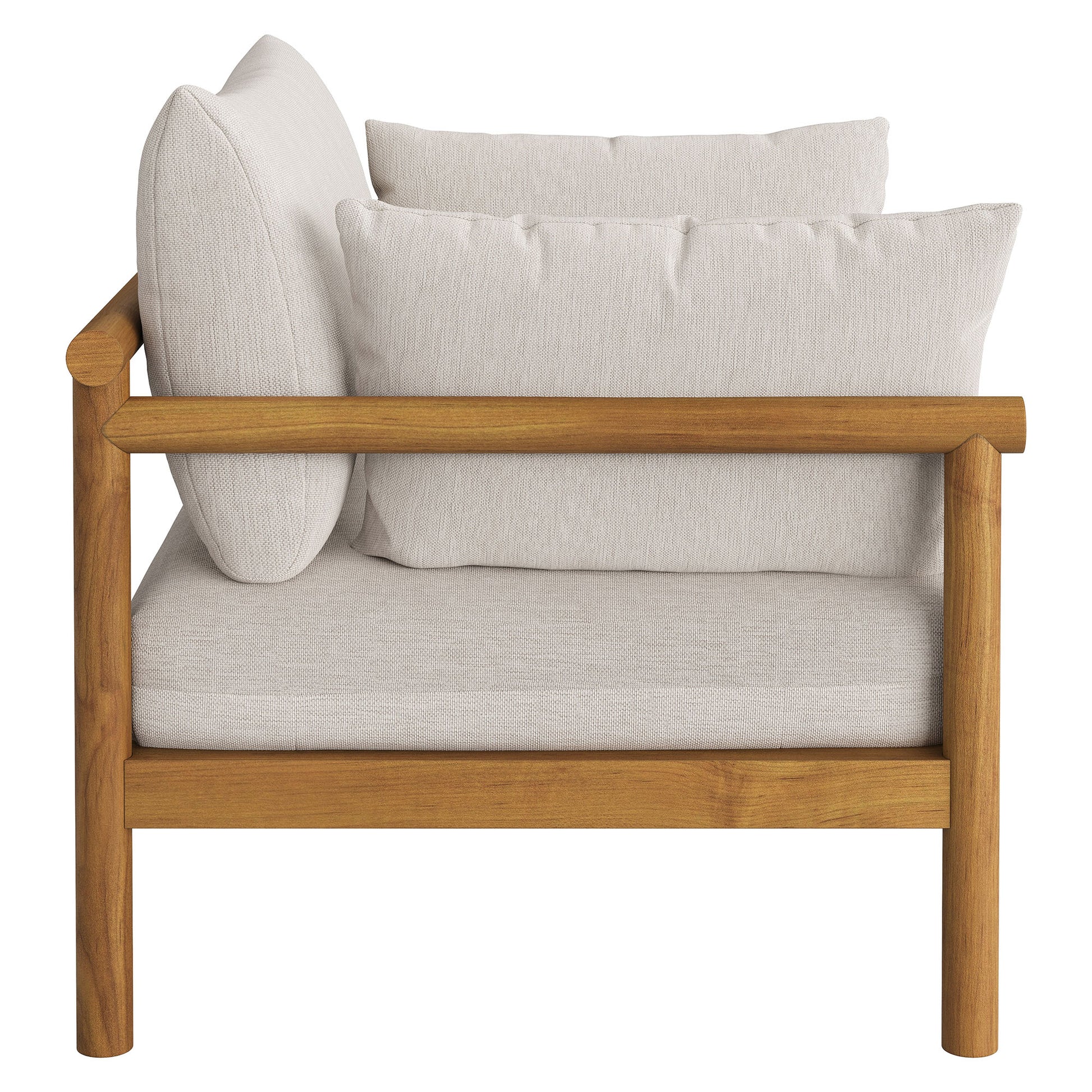 Eleni 2-Piece Outdoor Patio Teak Wood Armchair and Ottoman Set by Modway