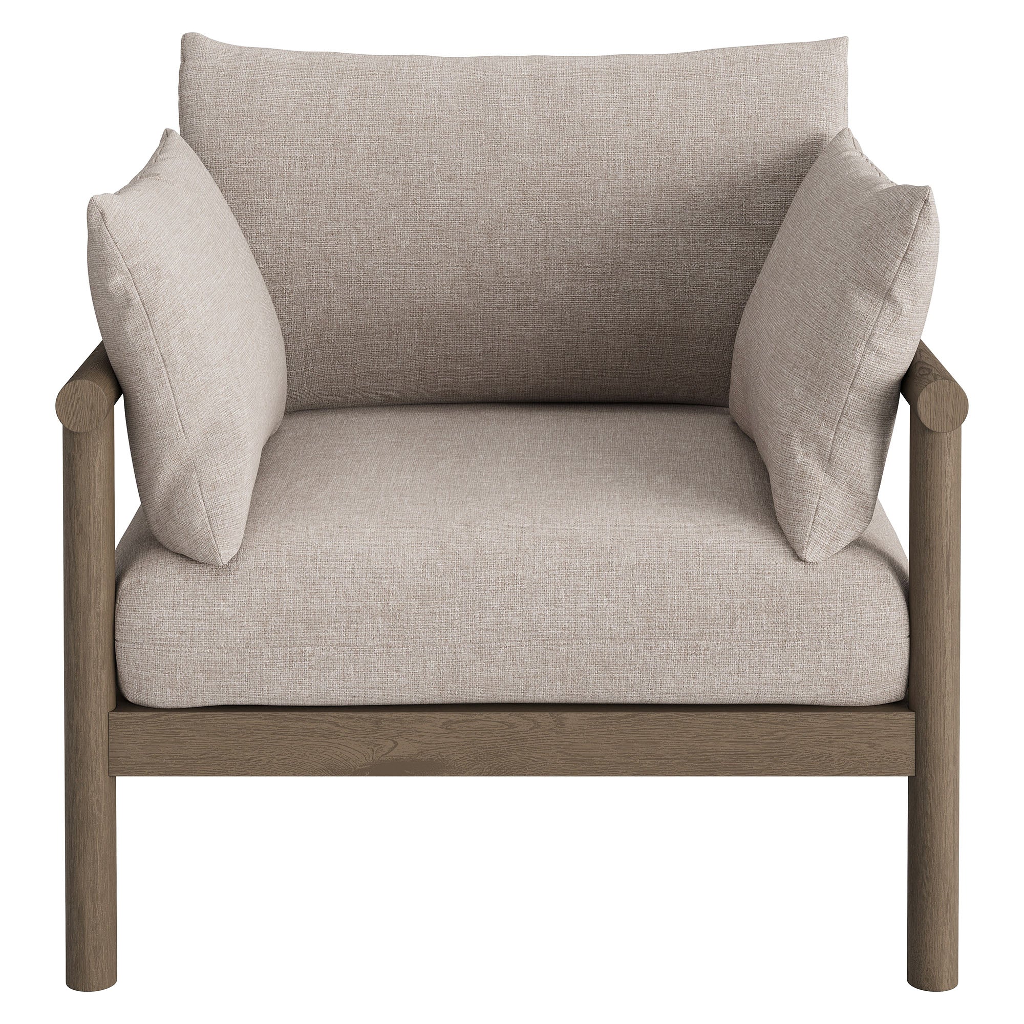 Eleni 2-Piece Outdoor Patio Teak Wood Armchair and Ottoman Set by Modway