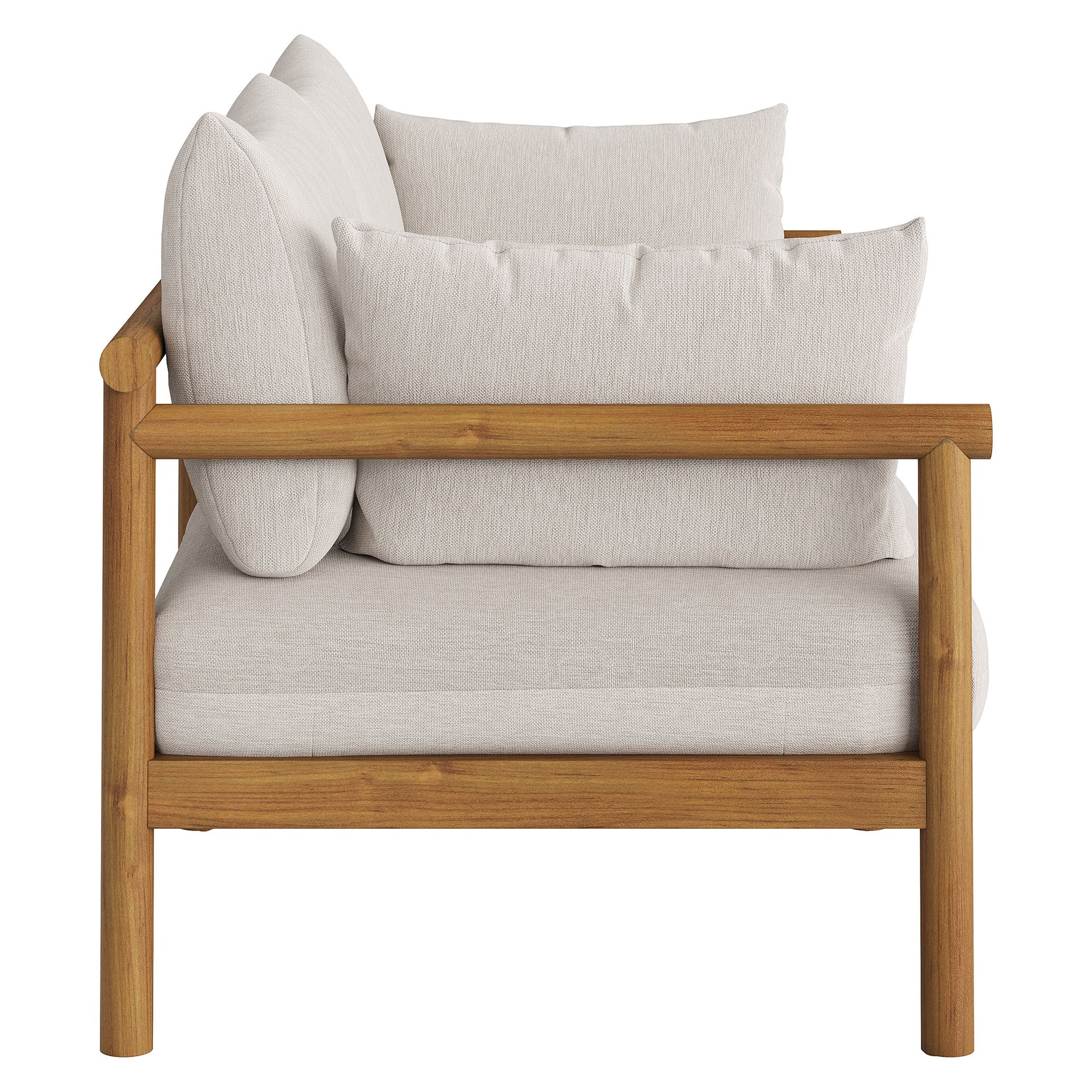 Eleni 2-Piece Outdoor Patio Teak Wood Loveseat with Ottoman Set by Modway