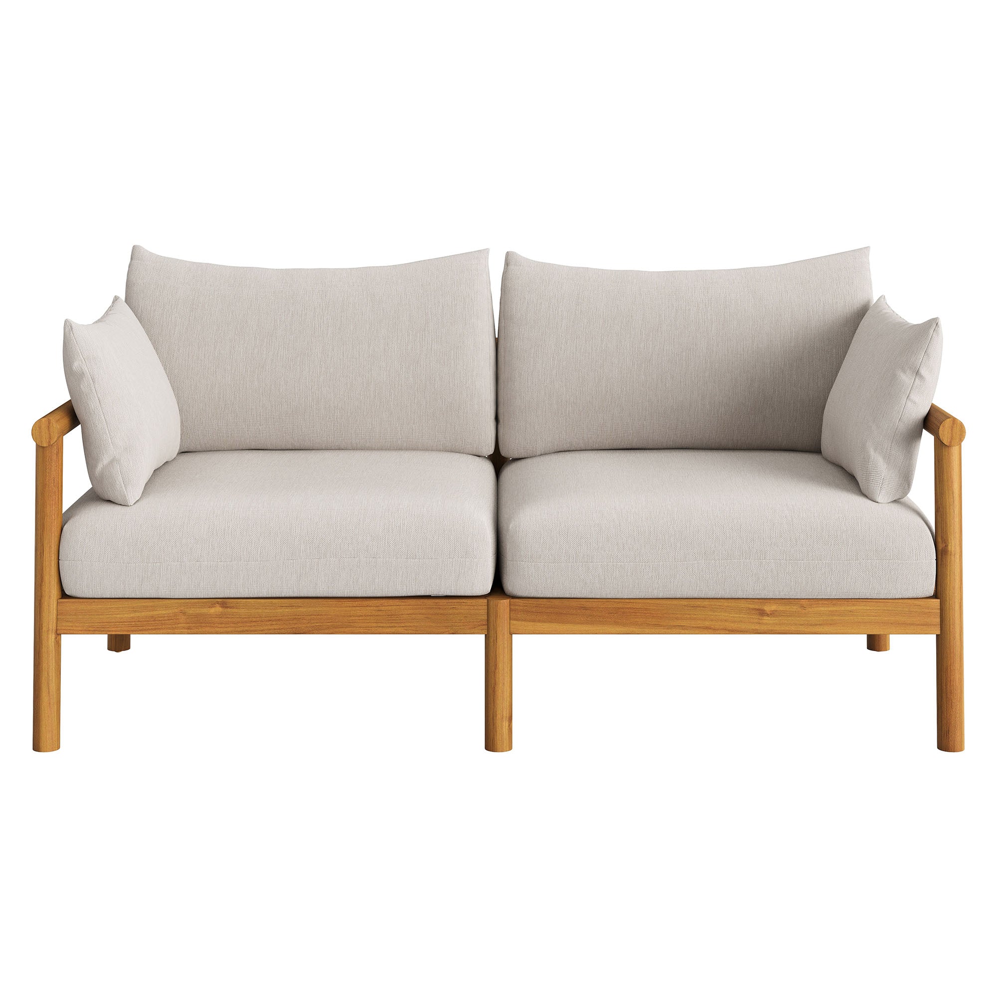 Eleni 2-Piece Outdoor Patio Teak Wood Loveseat with Ottoman Set by Modway