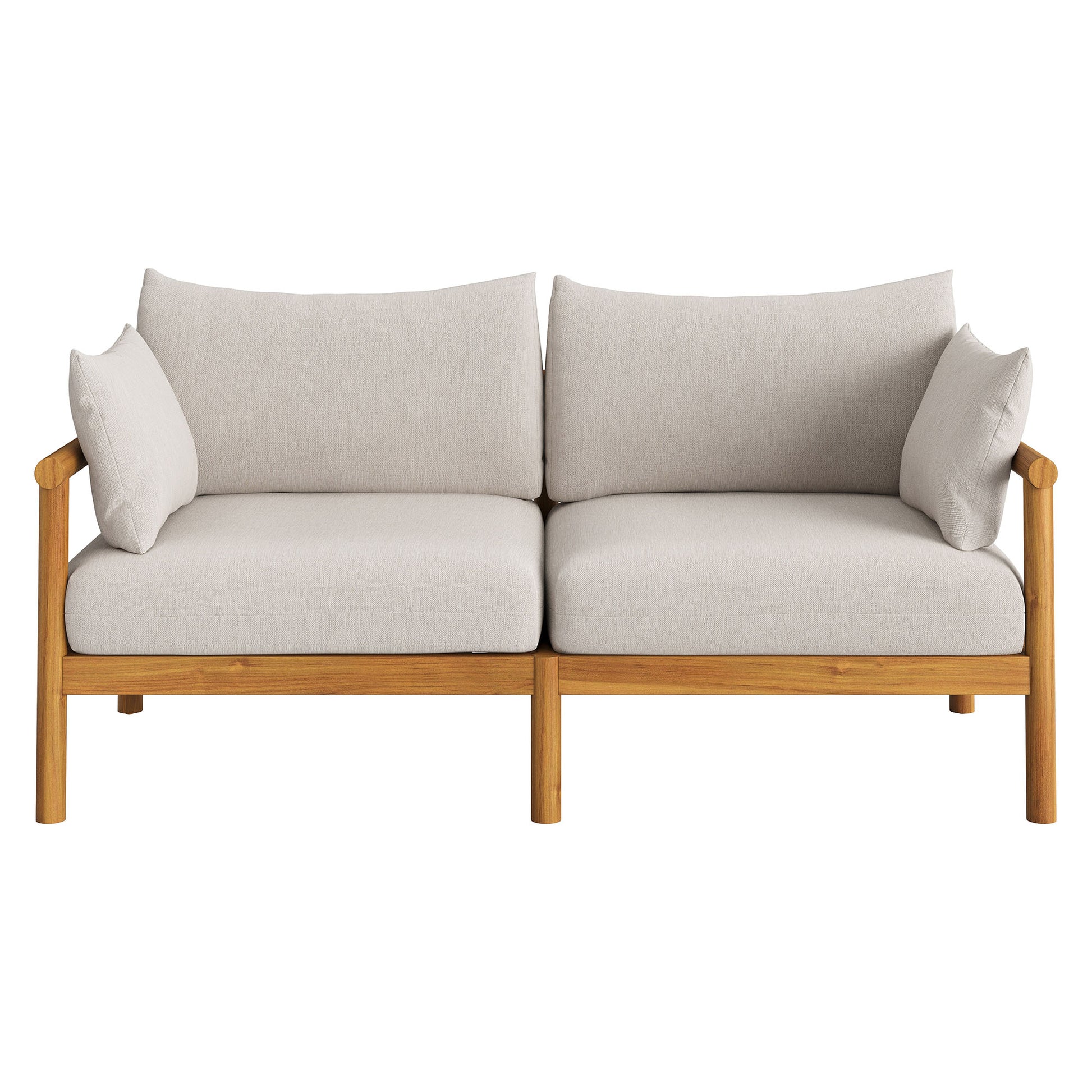 Eleni Outdoor Patio Teak Wood Loveseat by Modway