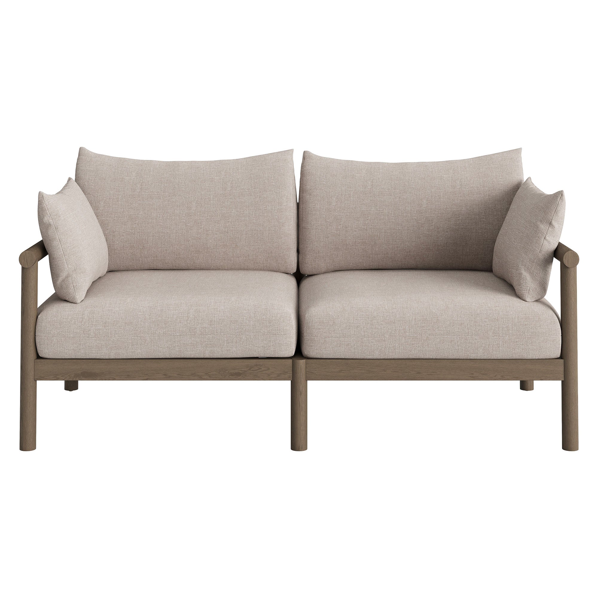 Eleni 2-Piece Outdoor Patio Teak Wood Loveseat with Ottoman Set by Modway