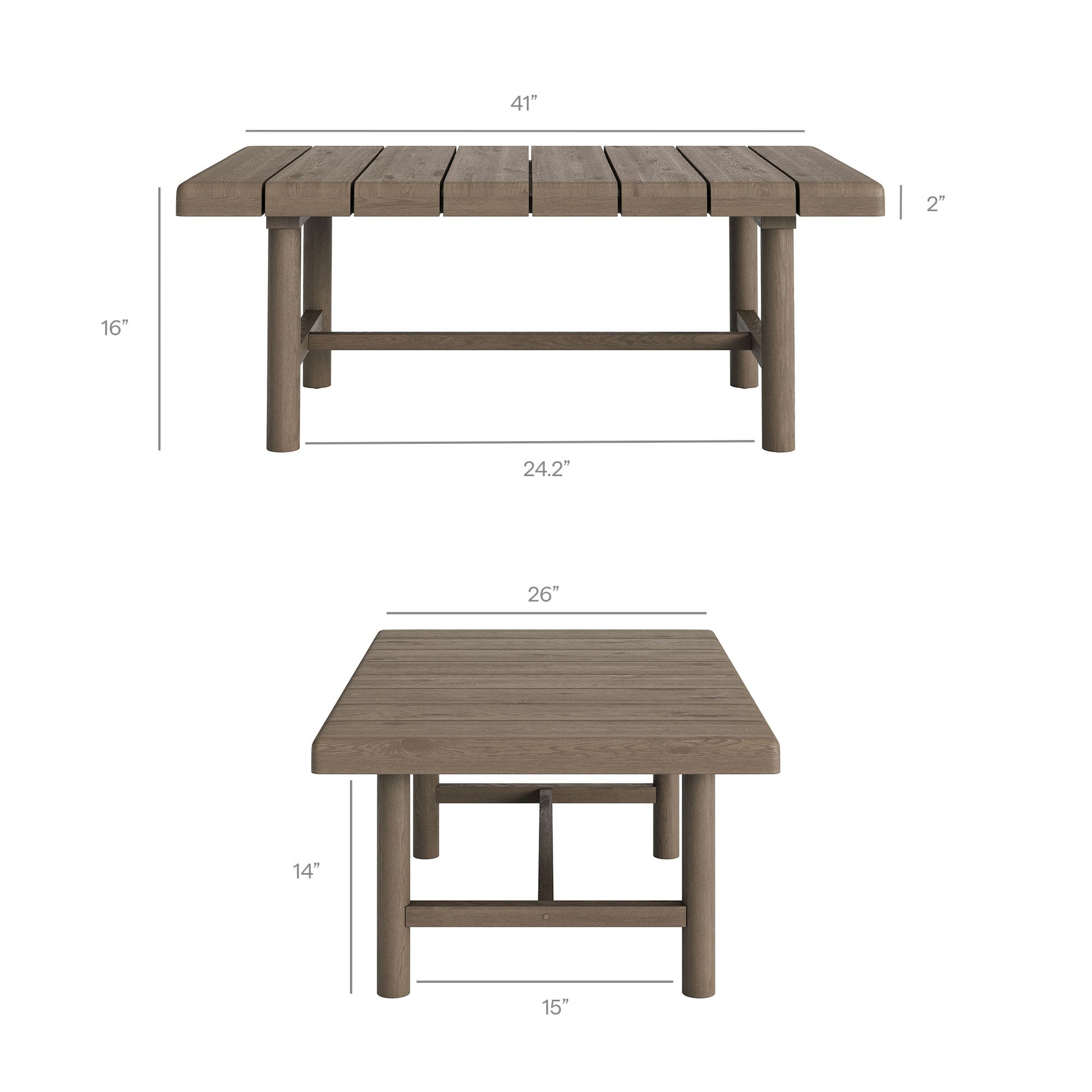 Eleni 41-Inch Outdoor Patio Teak Wood Coffee Table by Modway