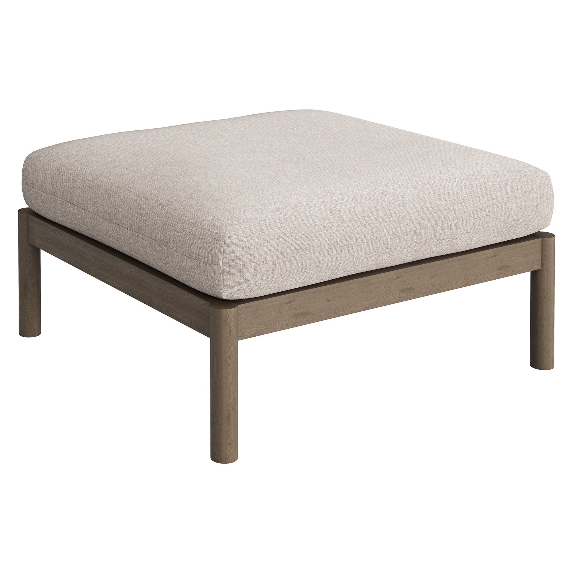 Eleni Square Outdoor Patio Teak Wood Ottoman by Modway