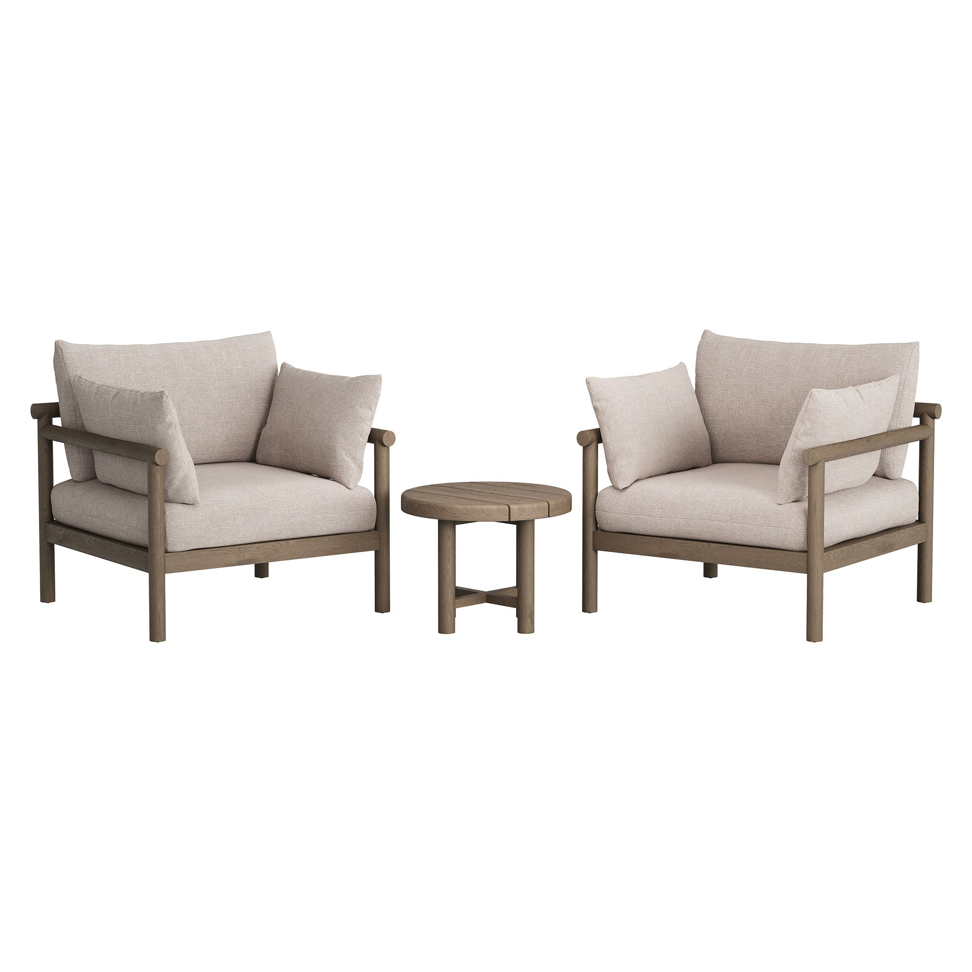 Eleni 3-Piece Outdoor Patio Teak Wood Furniture Set by Modway