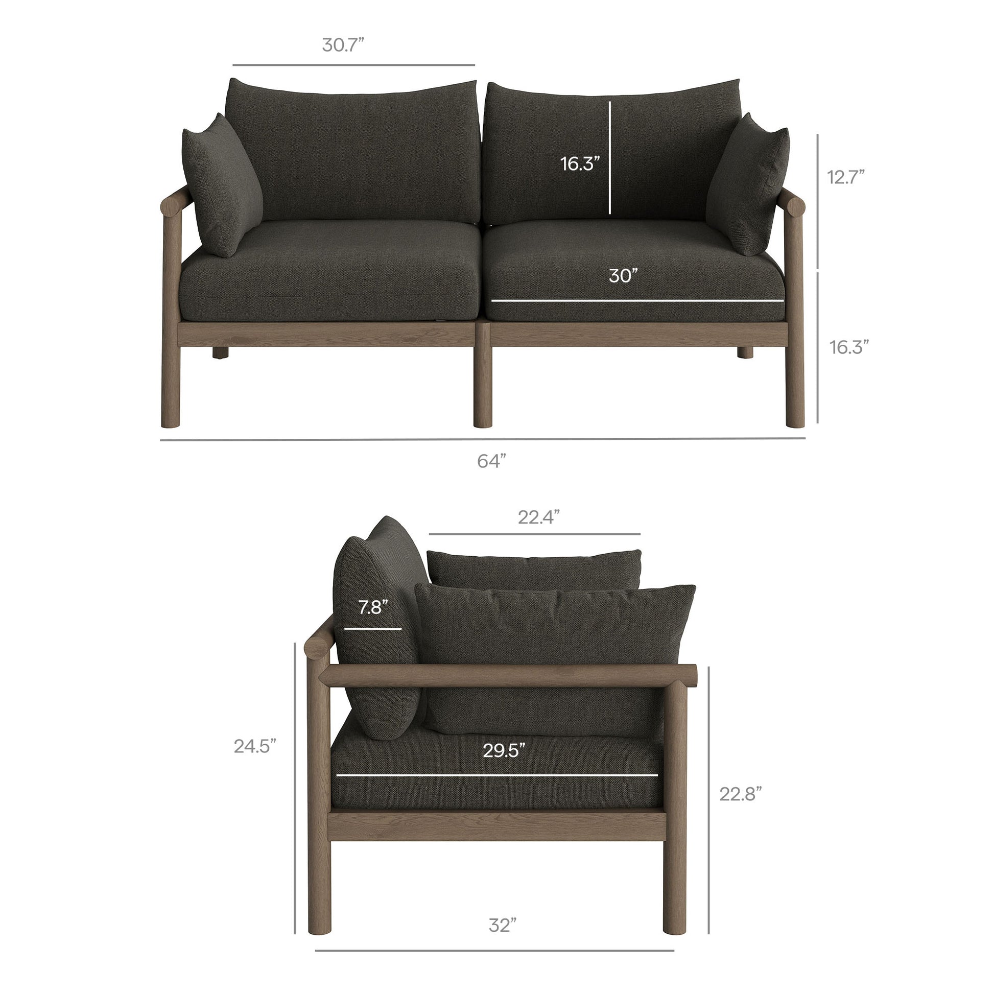 Eleni 5-Piece Outdoor Patio Teak Wood Furniture Set by Modway