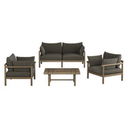 Eleni 4-Piece Outdoor Patio Teak Wood Sofa Set by Modway