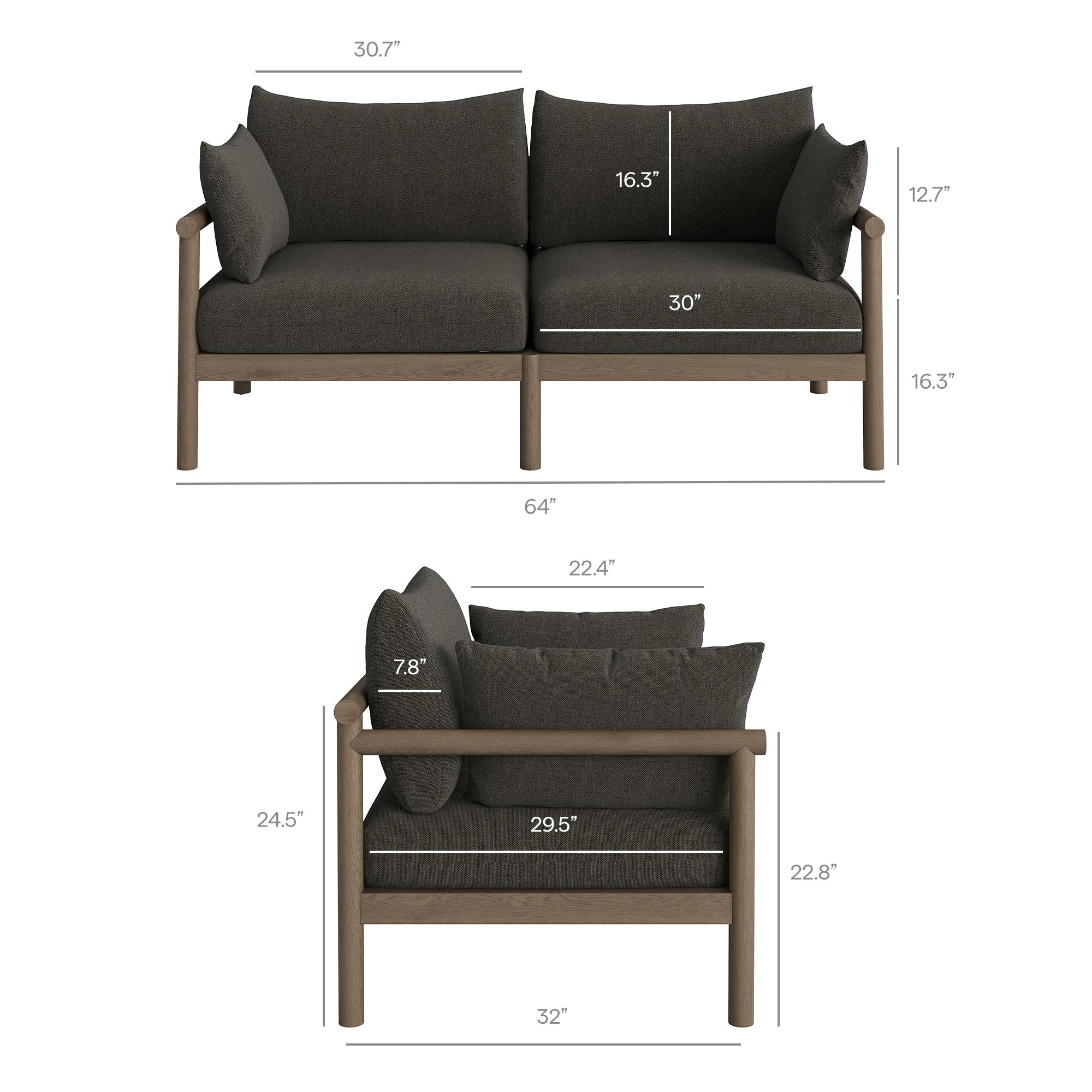 Eleni 4-Piece Outdoor Patio Teak Wood Sofa Set by Modway