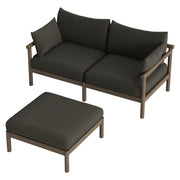 Eleni 2-Piece Outdoor Patio Teak Wood Loveseat with Ottoman Set by Modway