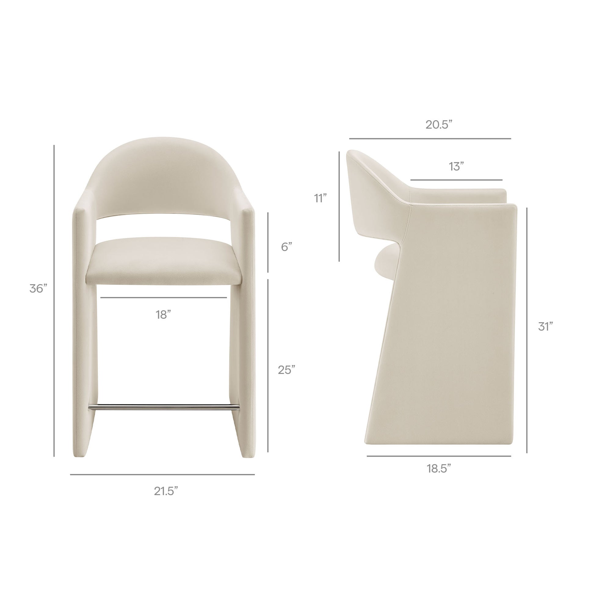 Talia 37 Inch Performance Velvet Counter Stool - Moss Green