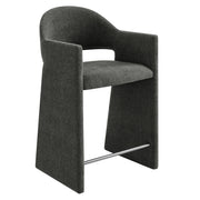 Talia 37 Inch Upholstered Fabric Counter Stool - Charcoal