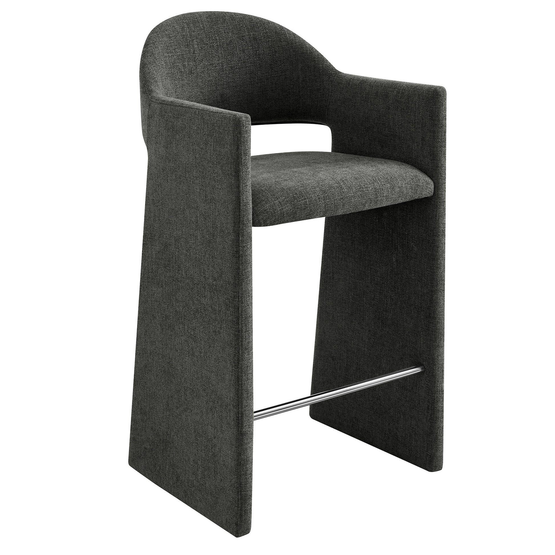 Talia 41 Inch 41 Inch Upholstered Fabric Bar Stool - Charcoal