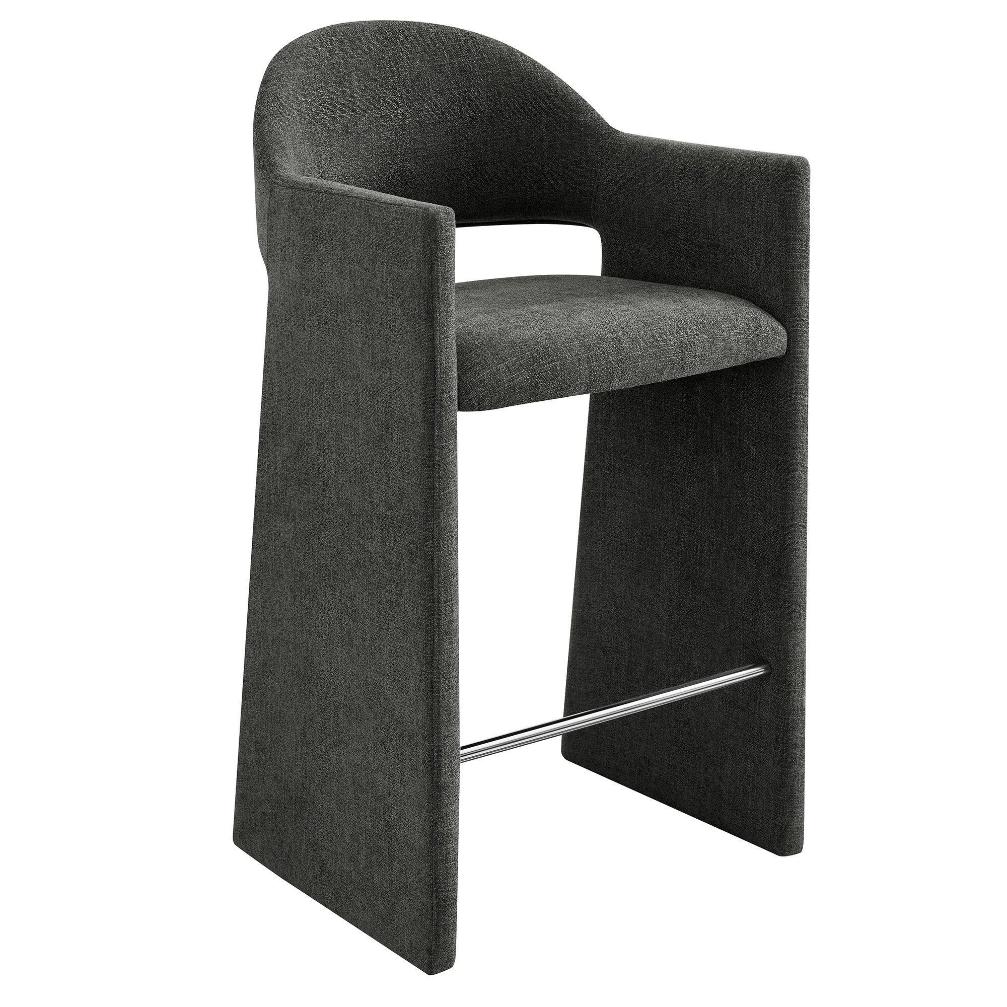 Talia 41 Inch 41 Inch Upholstered Fabric Bar Stool - Charcoal