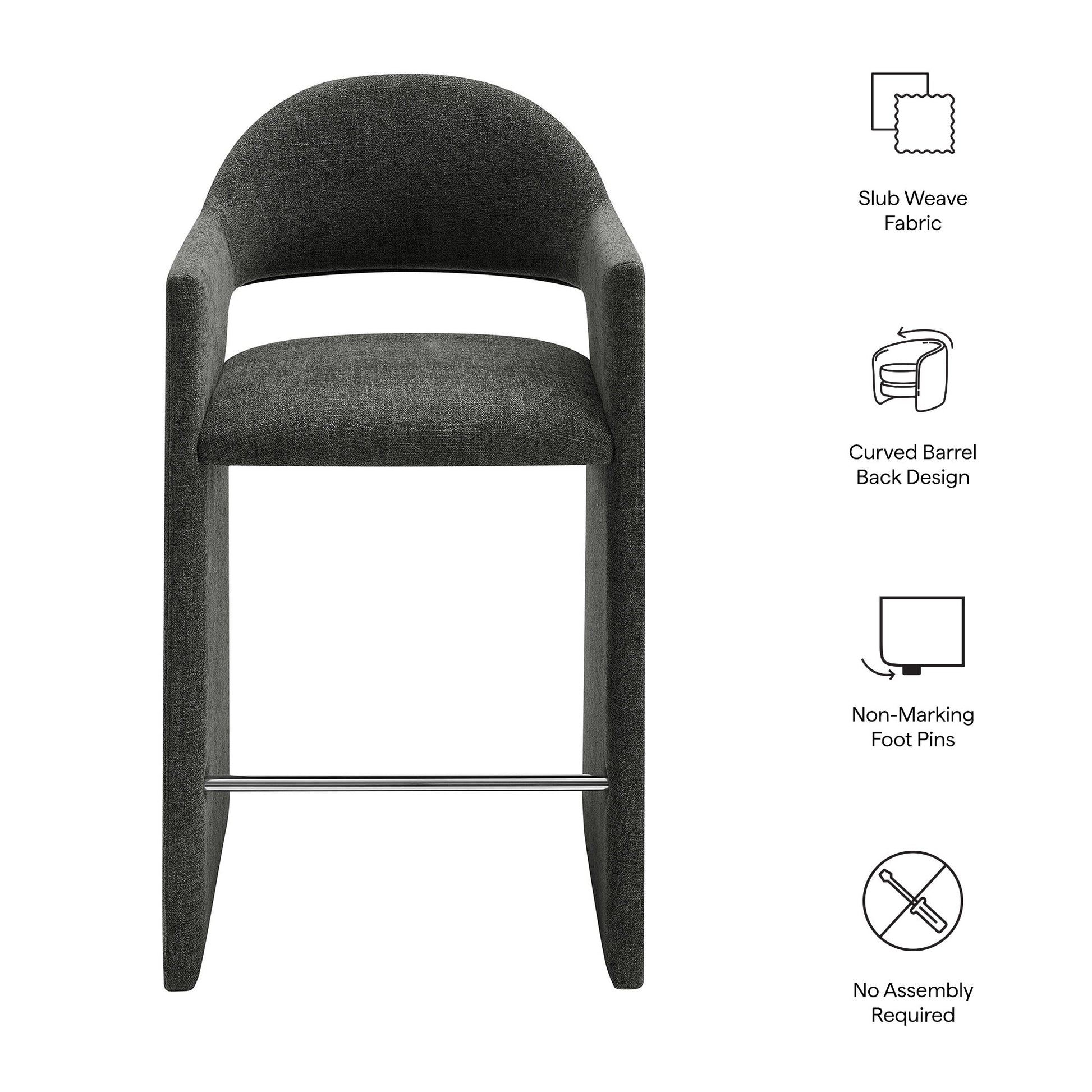 Talia 41 Inch 41 Inch Upholstered Fabric Bar Stool - Linen