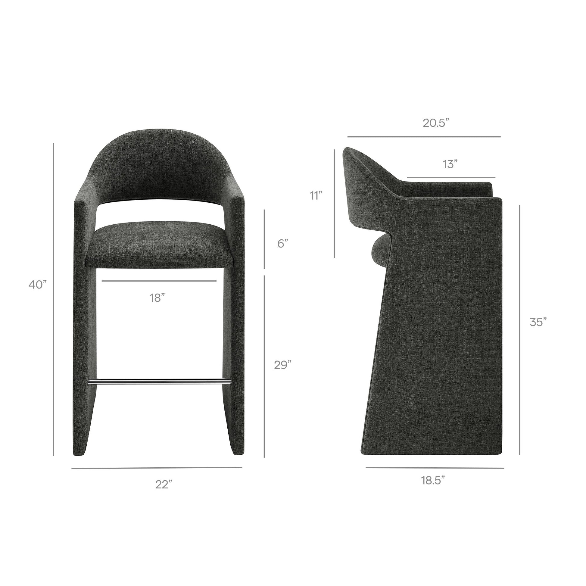 Talia 41 Inch 41 Inch Upholstered Fabric Bar Stool - Mocha