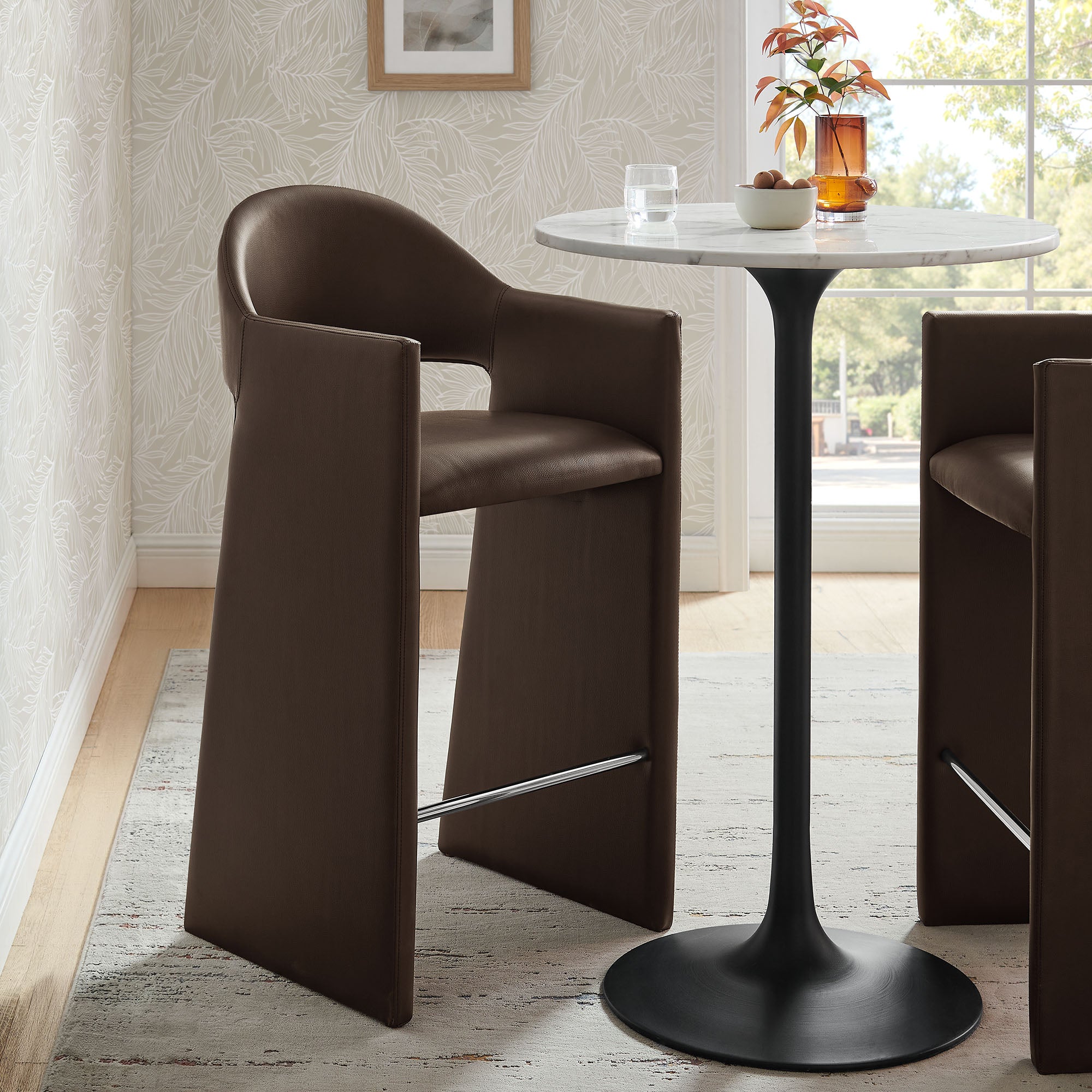 Talia 41 Inch Vegan Leather Bar Stool