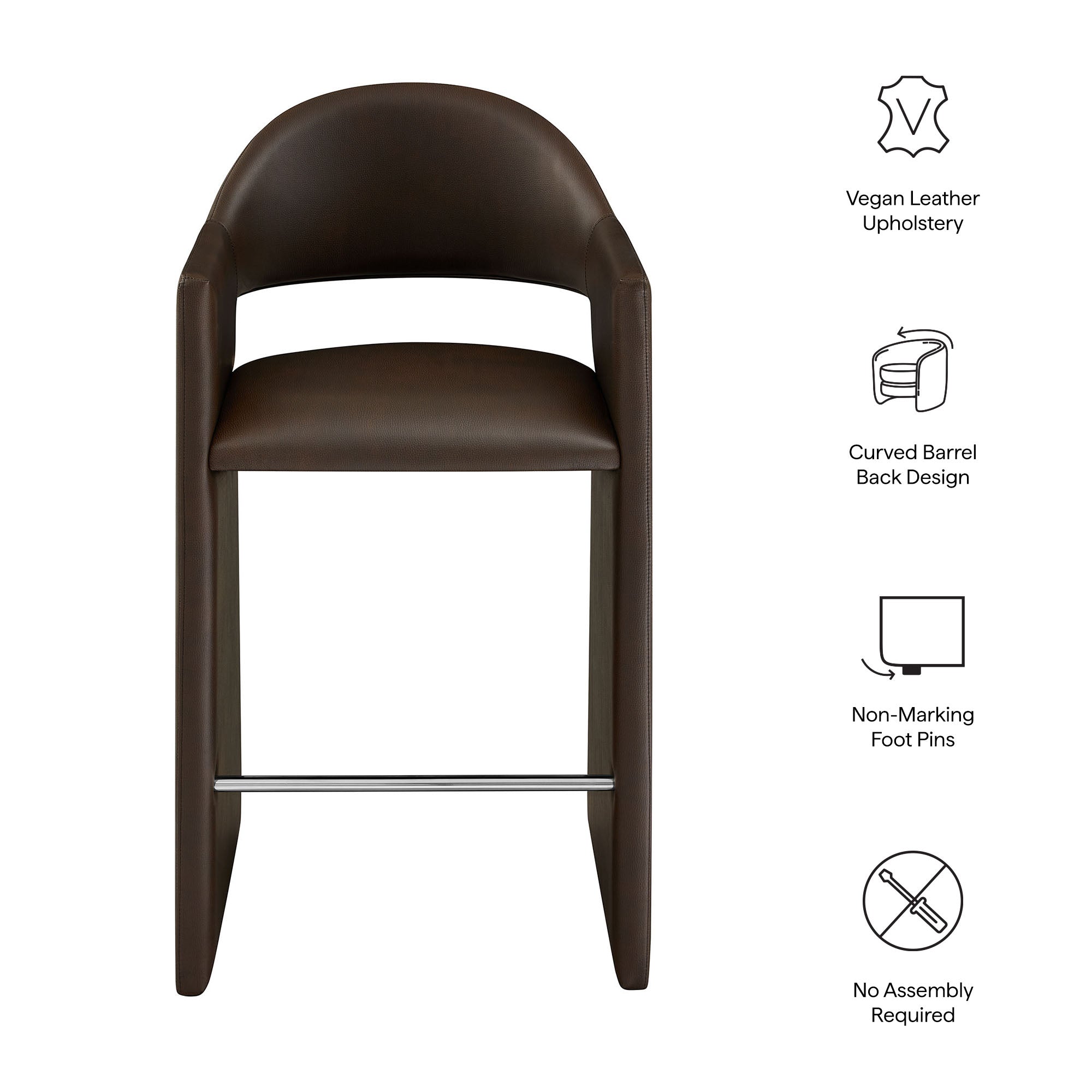 Talia 41 Inch Vegan Leather Bar Stool - Toast