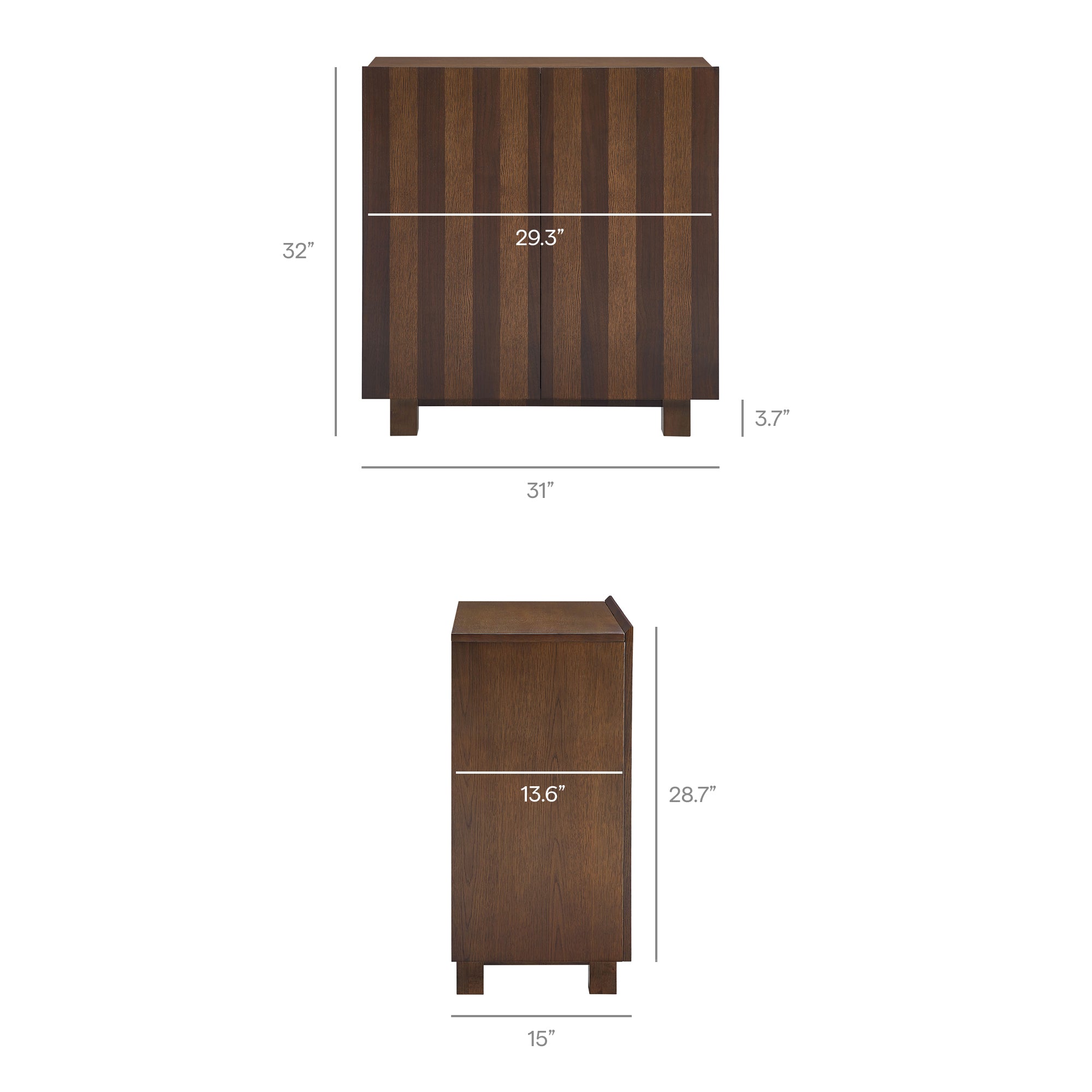 Kline 2-Door Striped Accent Cabinet by Modway