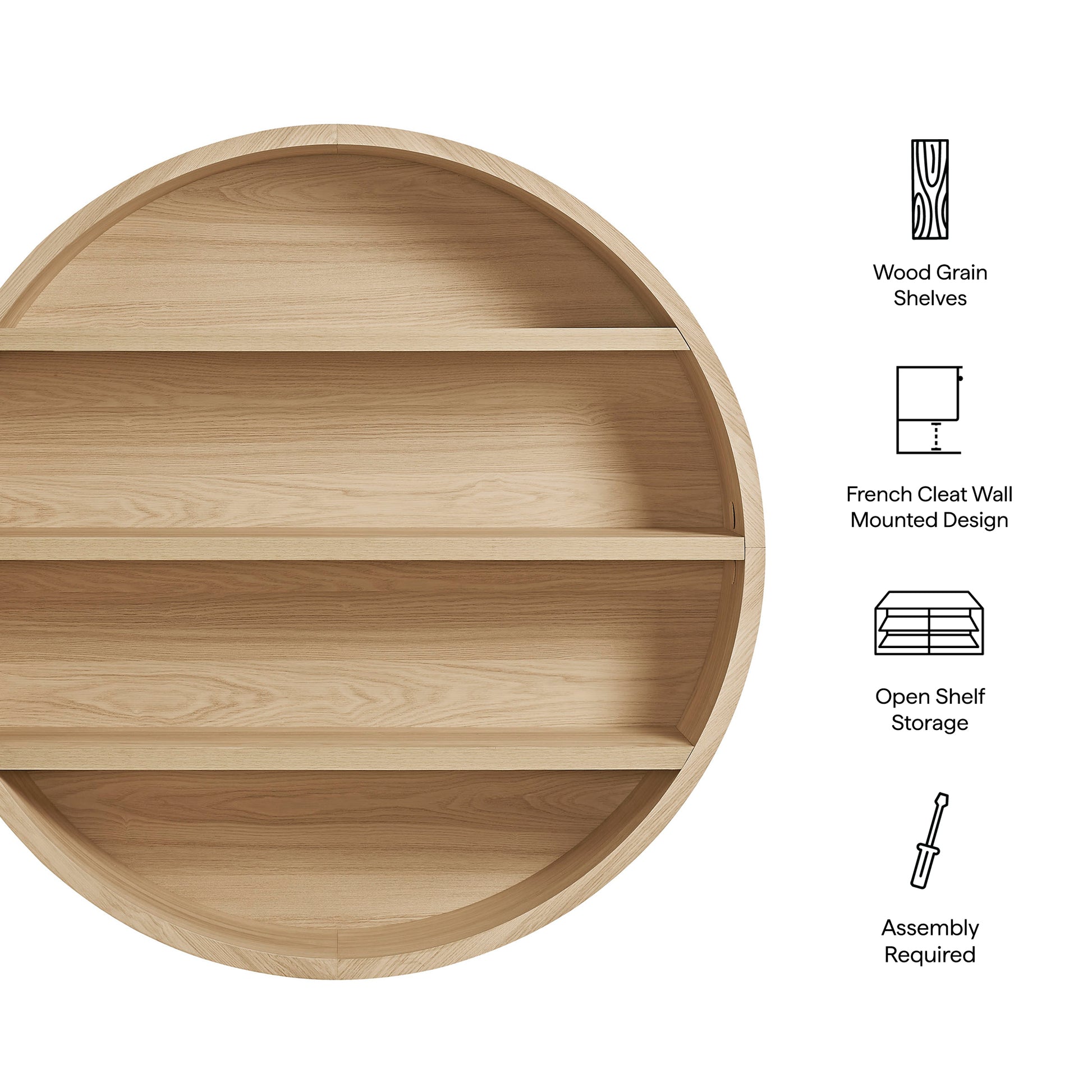 Romy 47" Round Wall Book Shelf