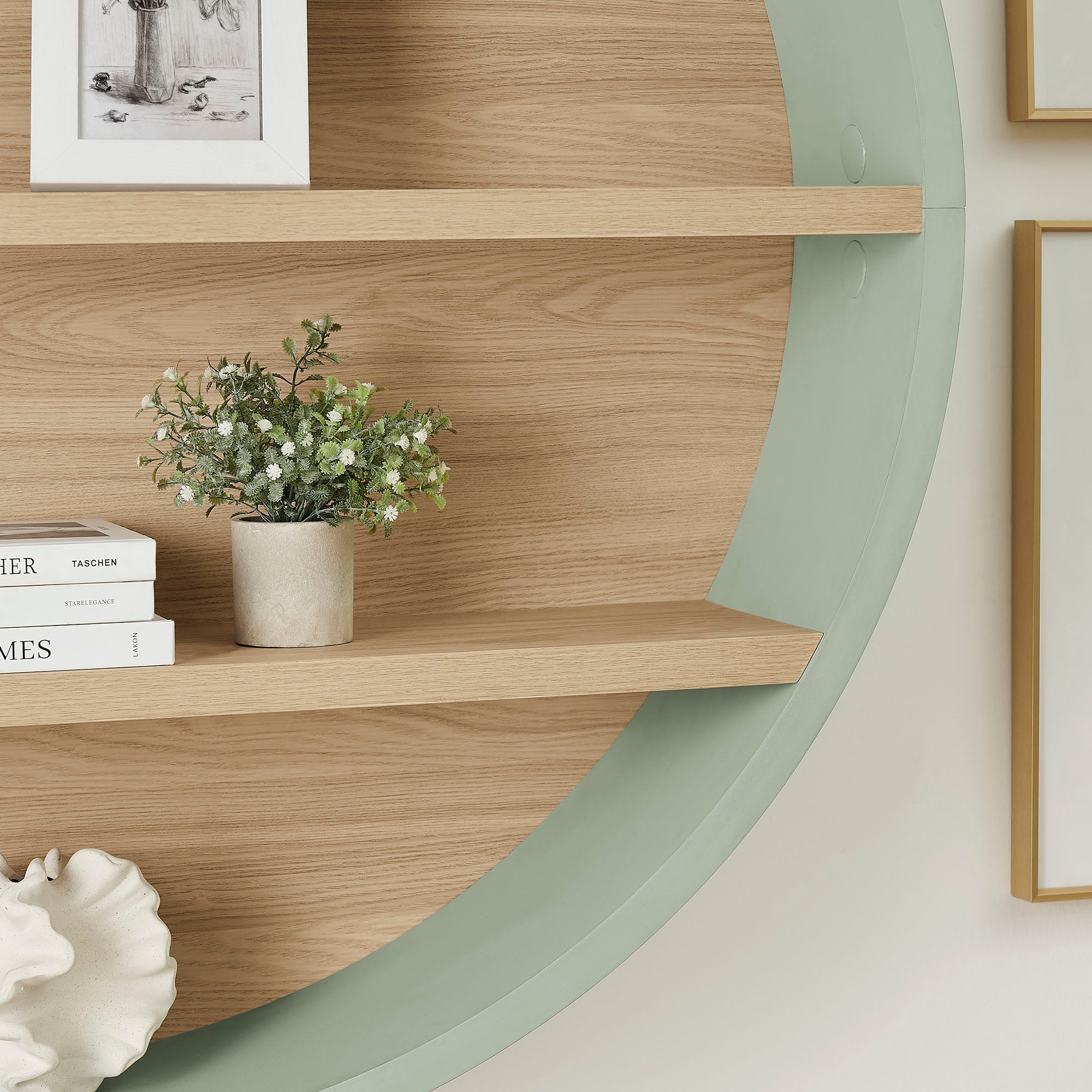 Romy 47" Round Wall Book Shelf