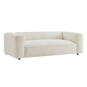 Auren 88 Inch Lattice Bouclé Upholstered Sofa - Cream