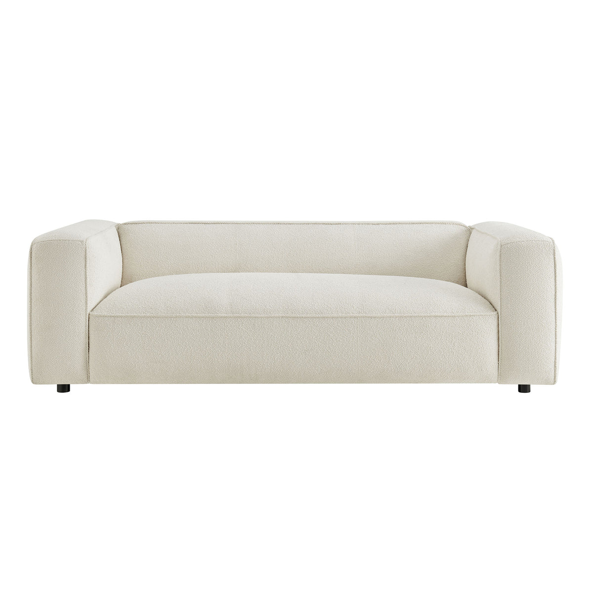 Auren 88 Inch Lattice Bouclé Upholstered Sofa - Cream