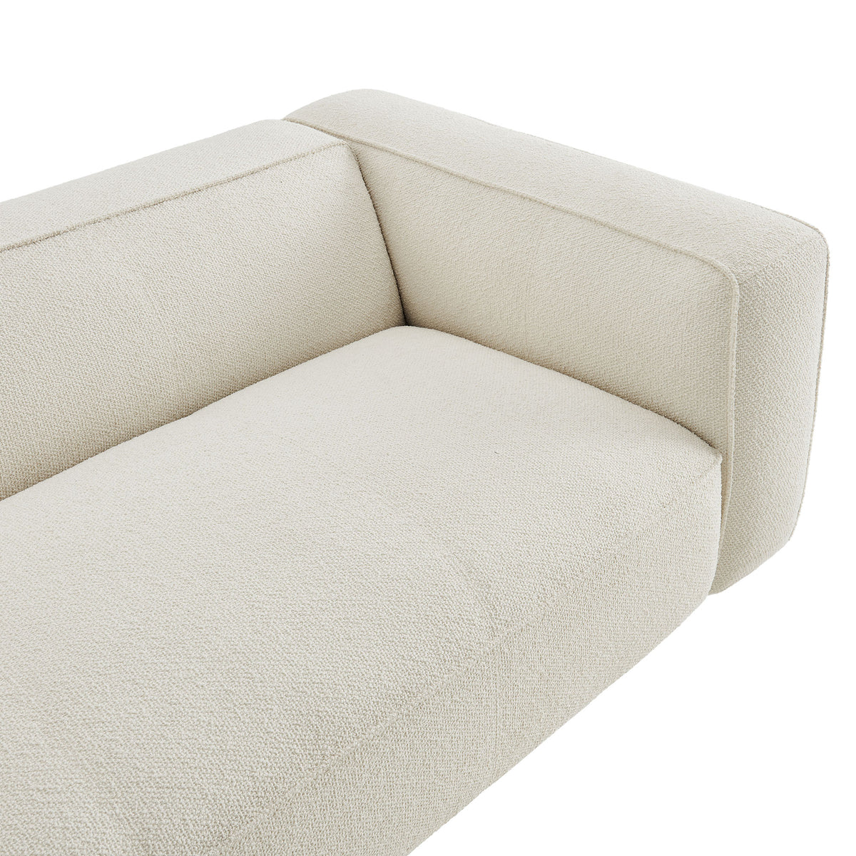 Auren 88 Inch Lattice Bouclé Upholstered Sofa - Cream