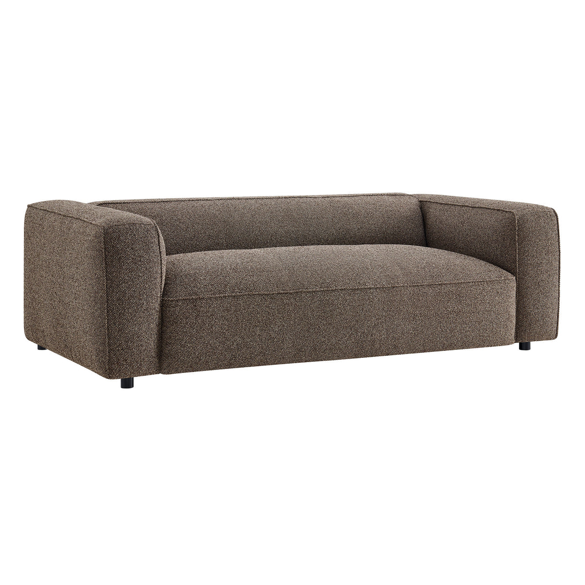 Auren 88 Inch Lattice Bouclé Upholstered Sofa - Earth