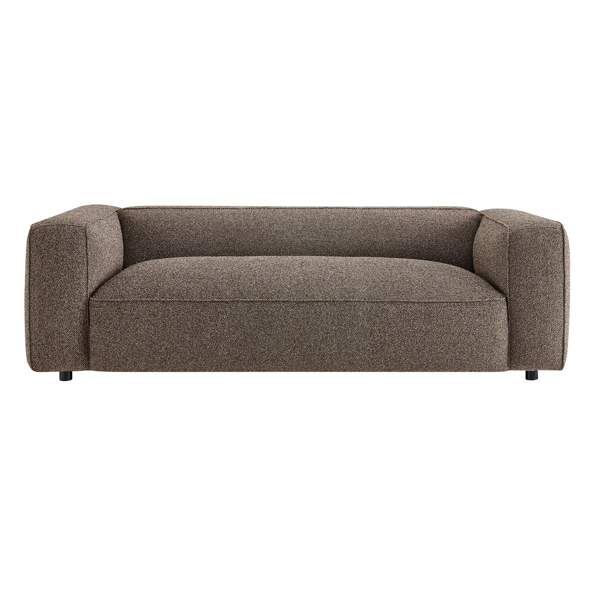 Auren 88 Inch Lattice Bouclé Upholstered Sofa - Earth