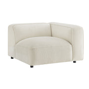 Auren Lattice Bouclé Upholstered Modular Right-Facing Arm Chair - Cream