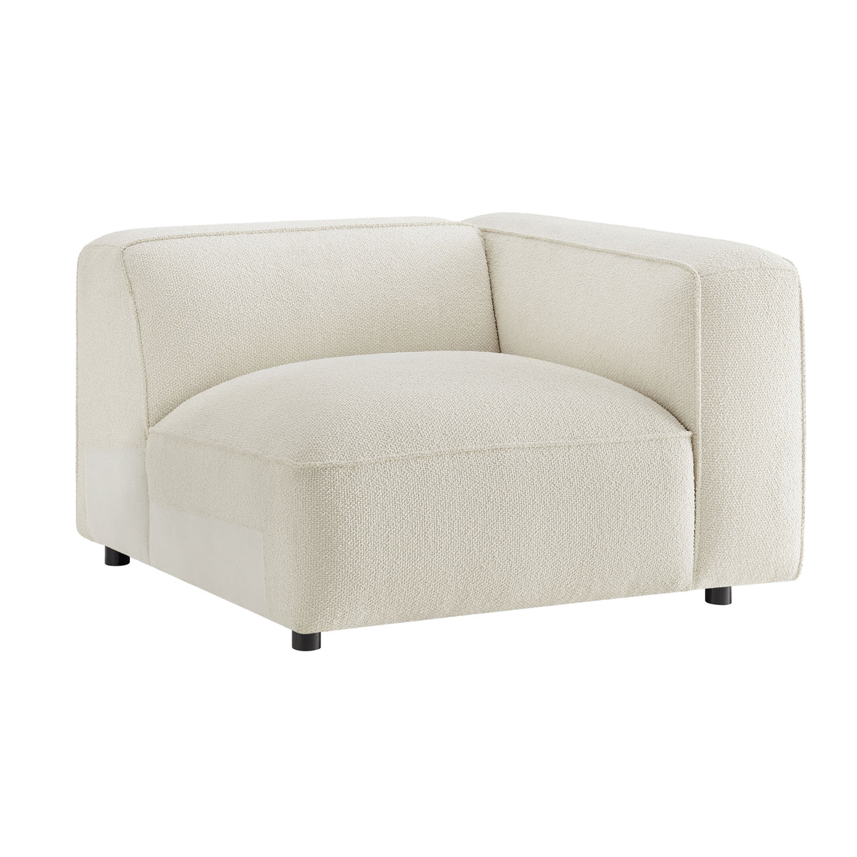 Auren Lattice Bouclé Upholstered Modular Right-Facing Arm Chair - Cream