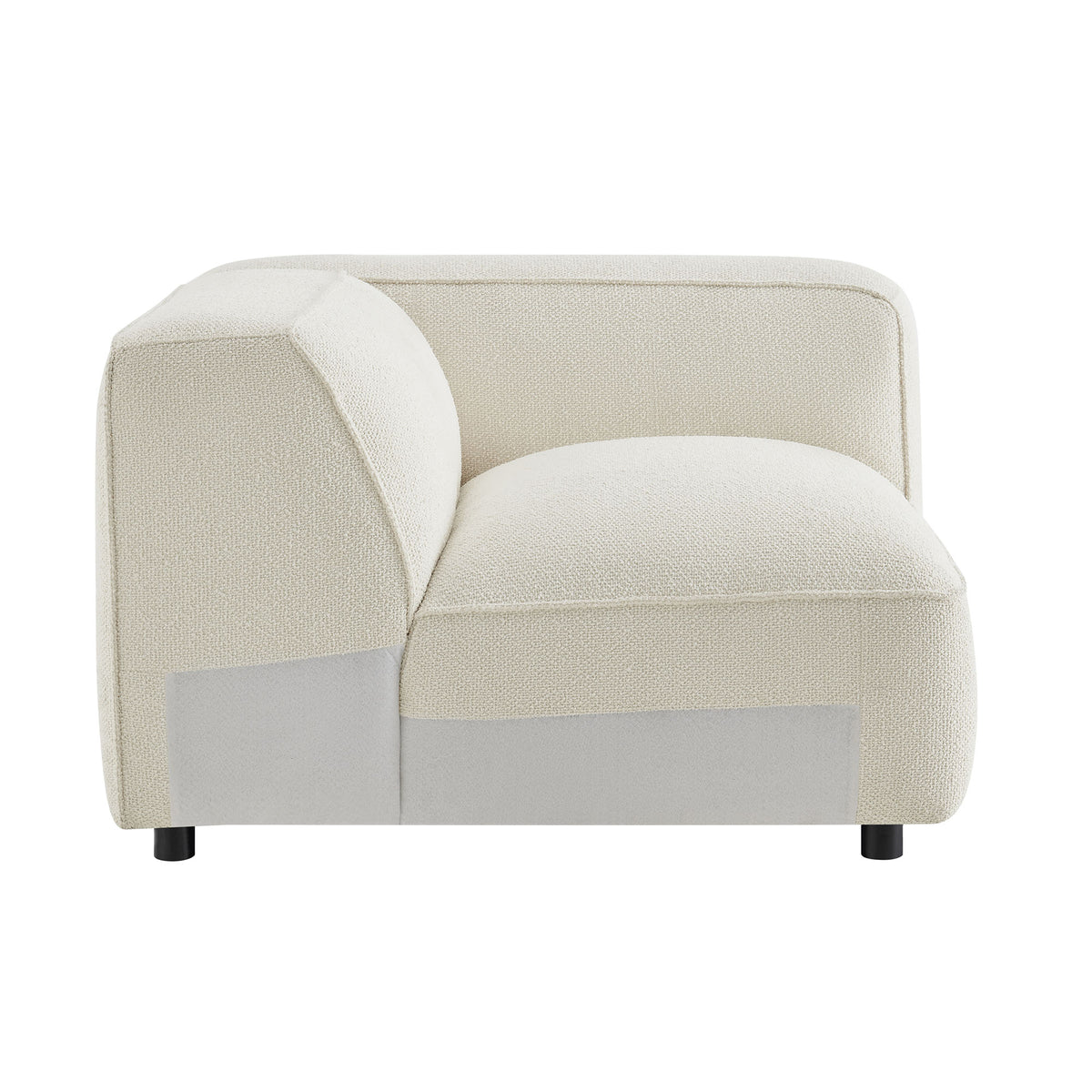 Auren Lattice Bouclé Upholstered Modular Right-Facing Arm Chair - Cream