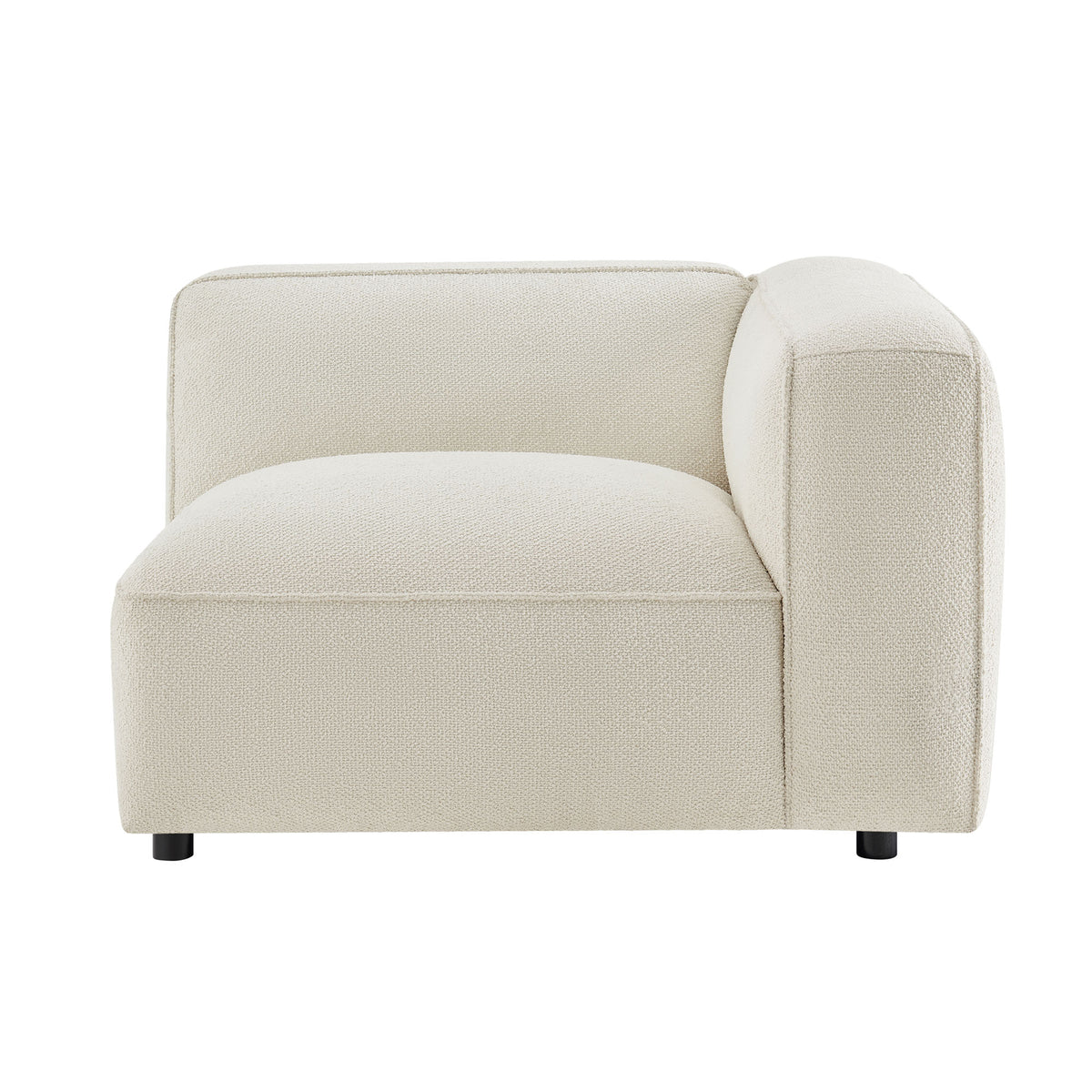 Auren Lattice Bouclé Upholstered Modular Right-Facing Arm Chair - Cream