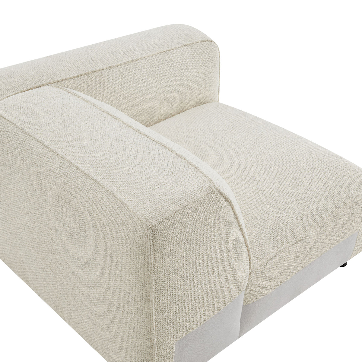 Auren Lattice Bouclé Upholstered Modular Right-Facing Arm Chair - Cream